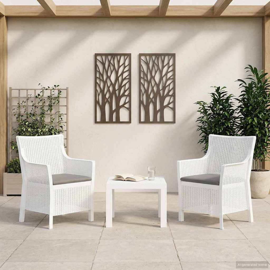 vidaXL Lounge-Set mit Kissen 3 pcs Weiß PP