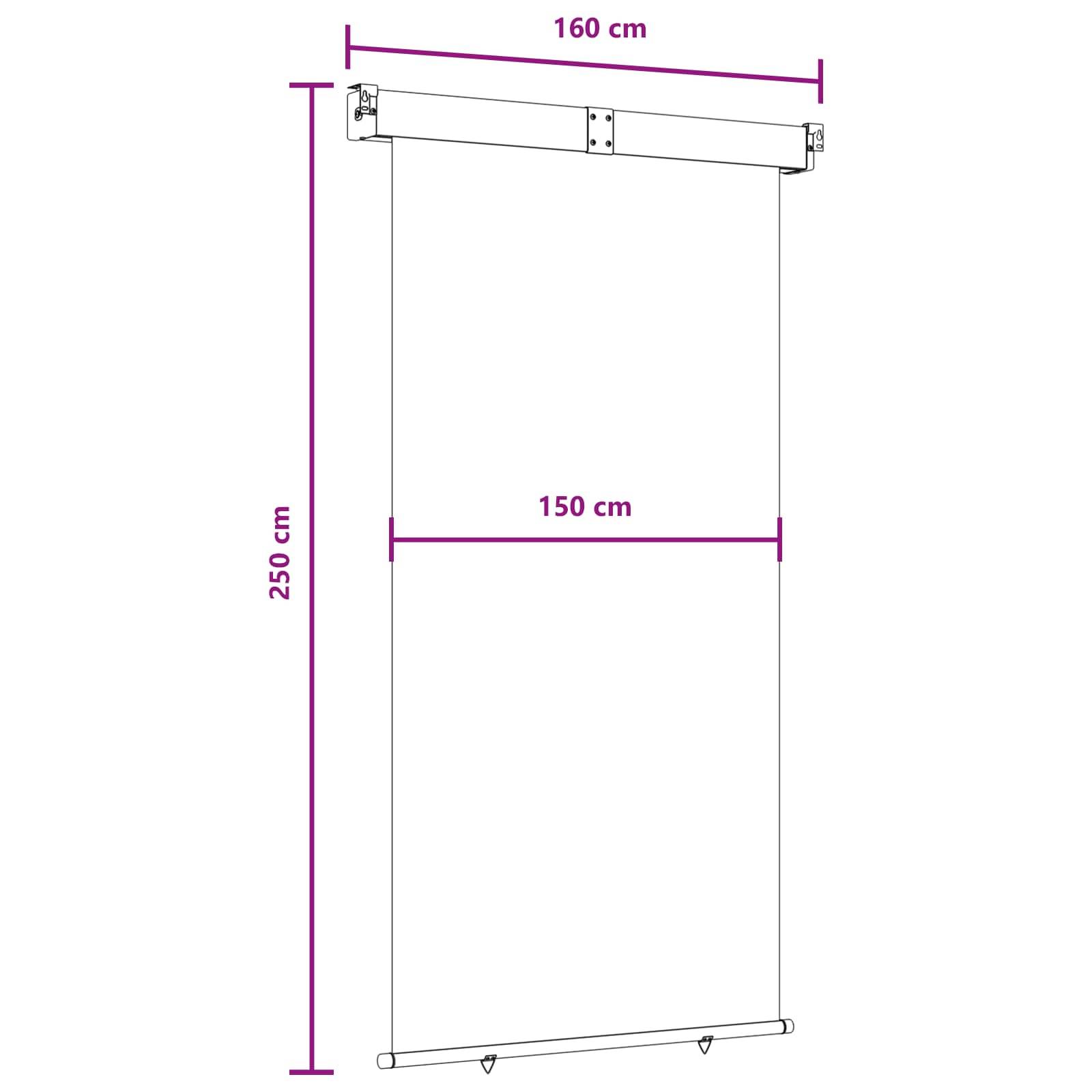 vidaXL Balkon Seitenmarkise 100% Polyester Eisen Stahl