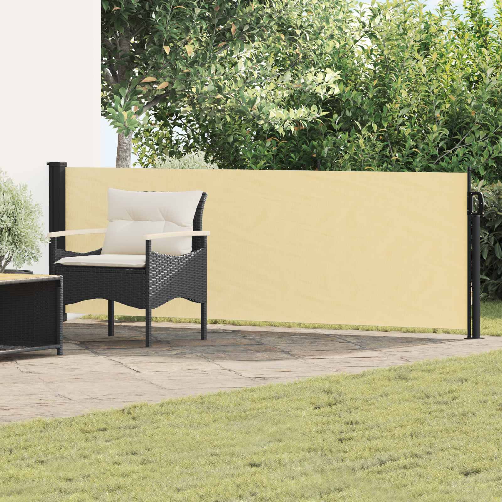 vidaXL Ausziehbares Seitenmarkise Sand 300 x 100 cm Polyester
