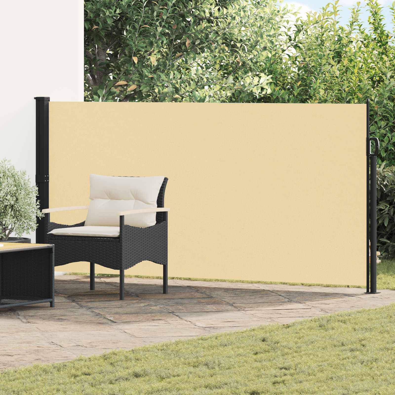 vidaXL Ausziehbares Seitenmarkise Sand 300 x 117 cm Polyester
