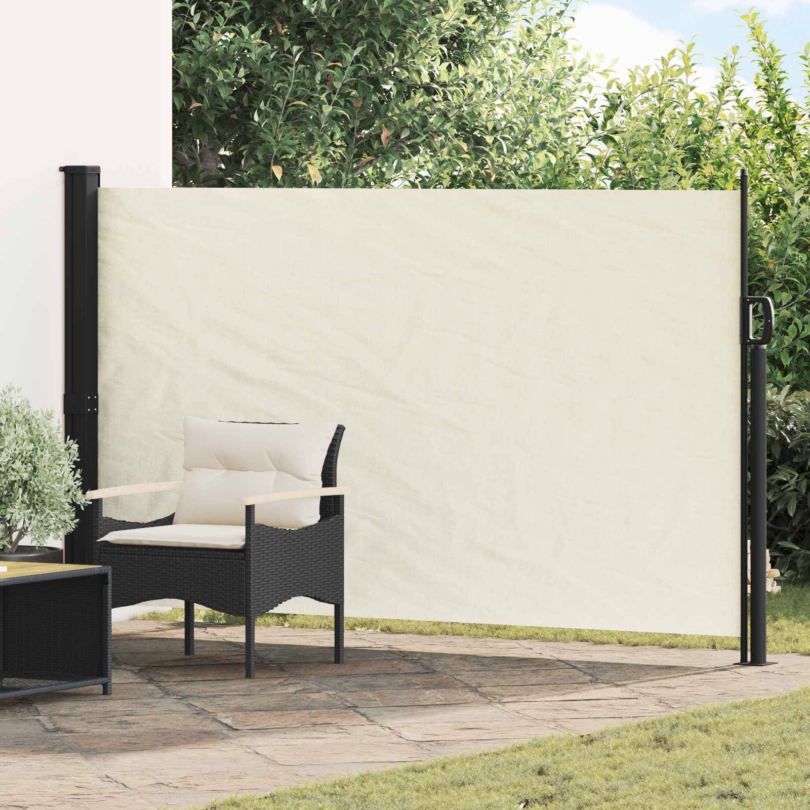 vidaXL Ausziehbares Seitenmarkise Creme 300 x 170 cm Polyester
