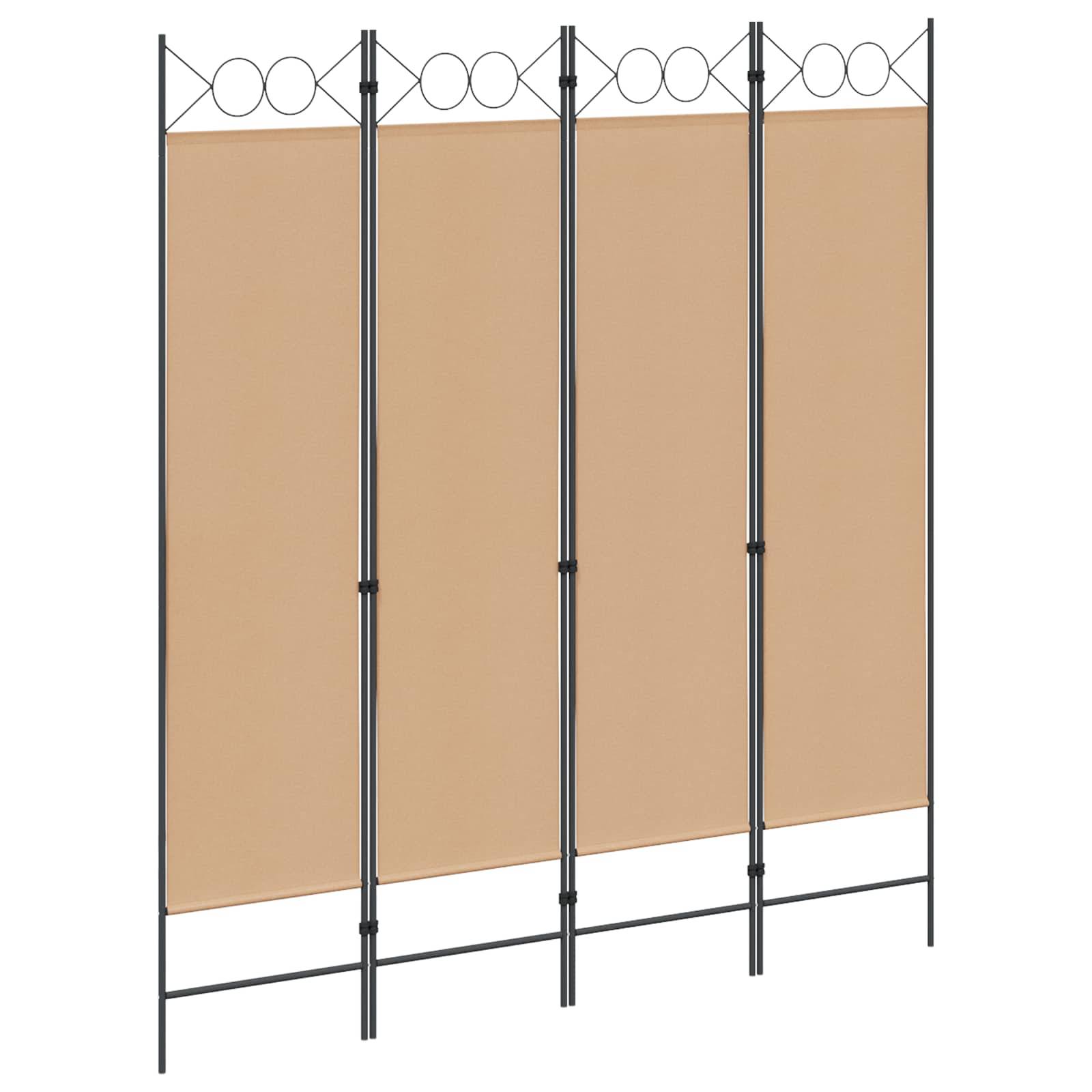 vidaXL 4-teiliger Raumteiler Beige 160 x 180 cm Stoff