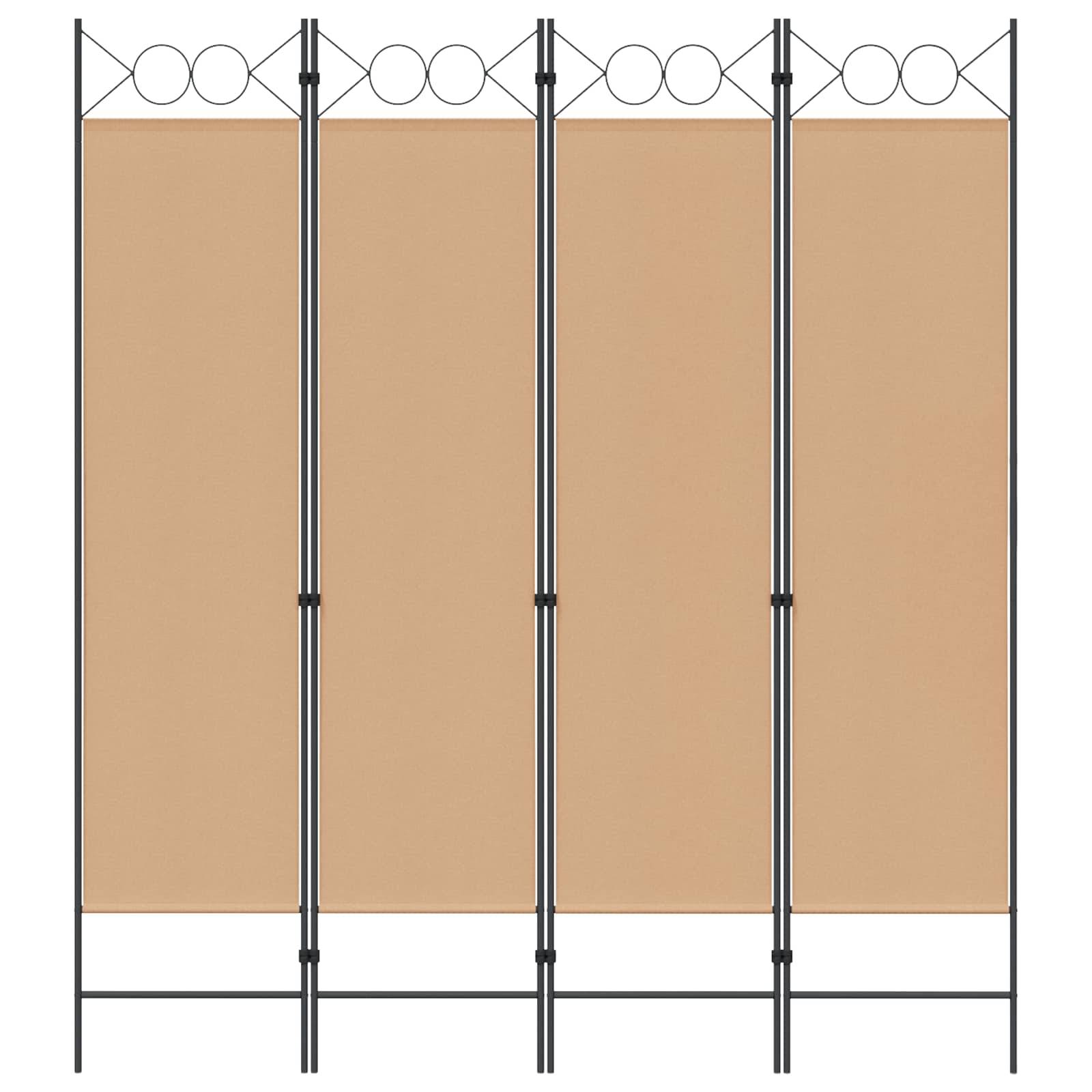 vidaXL 4-teiliger Raumteiler Beige 160 x 180 cm Stoff