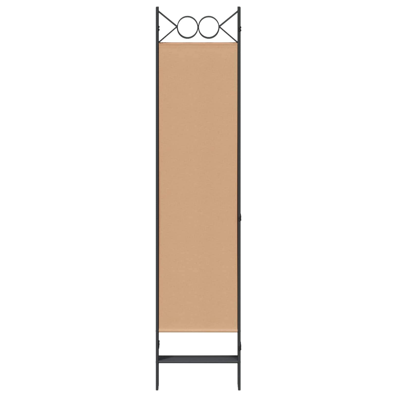 vidaXL 5-teiliger Raumteiler Beige 200 x 180 cm Stoff