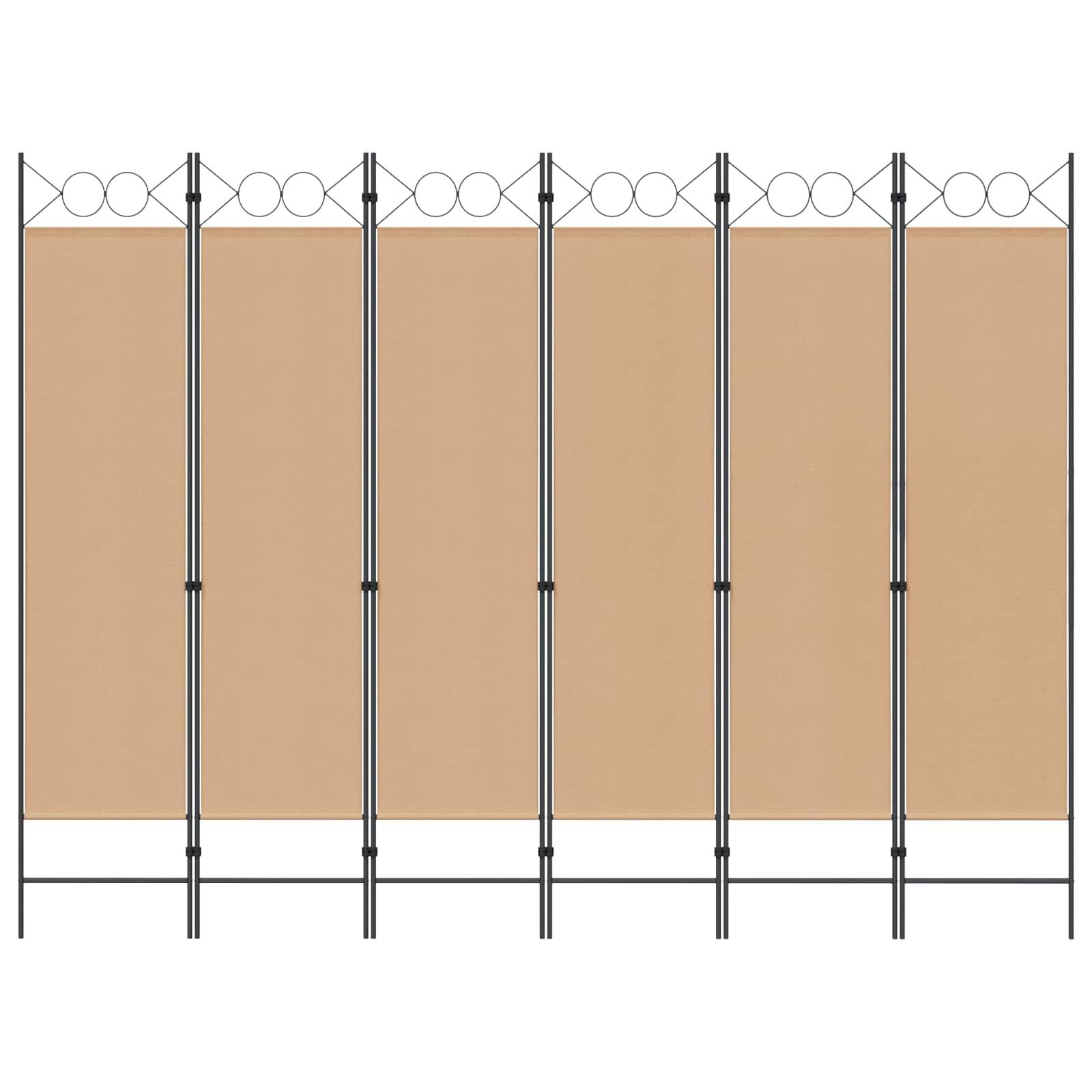 vidaXL 6-teiliger Raumtrenner Beige 240 x 180 cm Stoff
