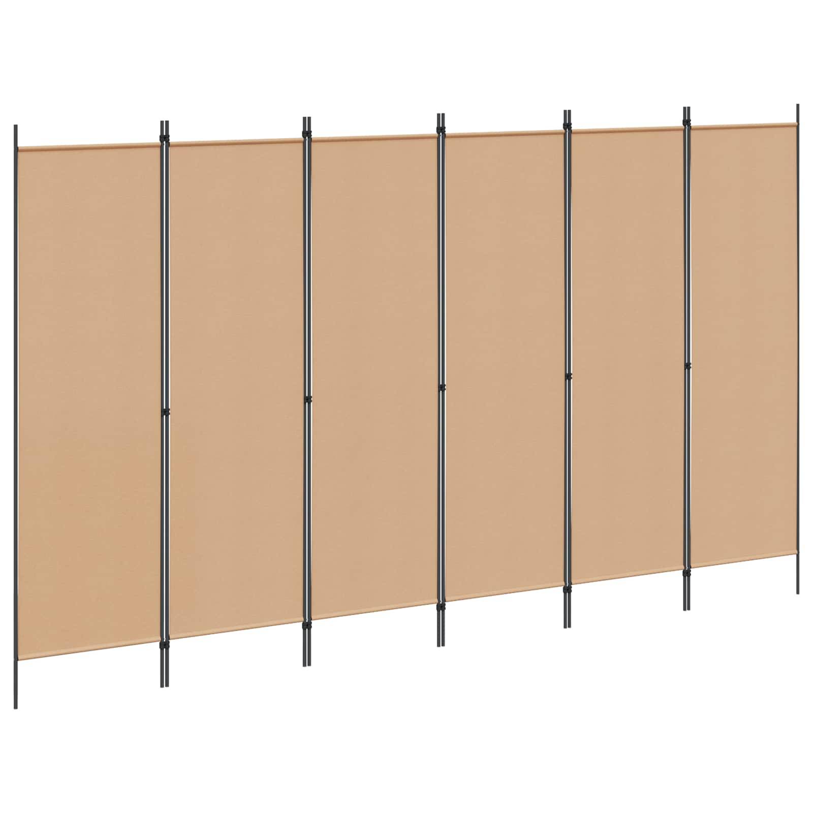 vidaXL 6-teiliger Raumtrenner Beige 300 x 180 cm Stoff