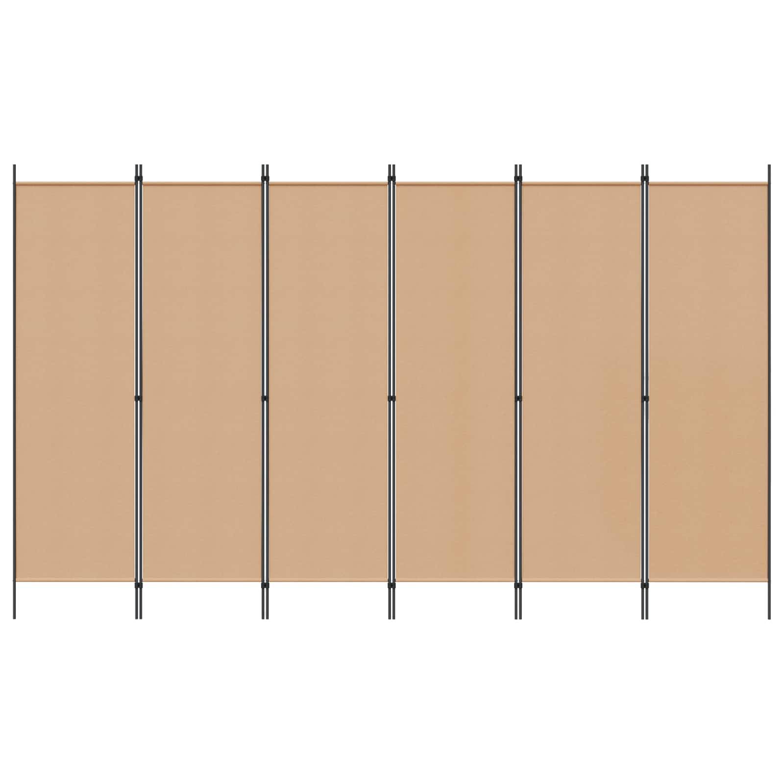 vidaXL 6-teiliger Raumtrenner Beige 300 x 180 cm Stoff