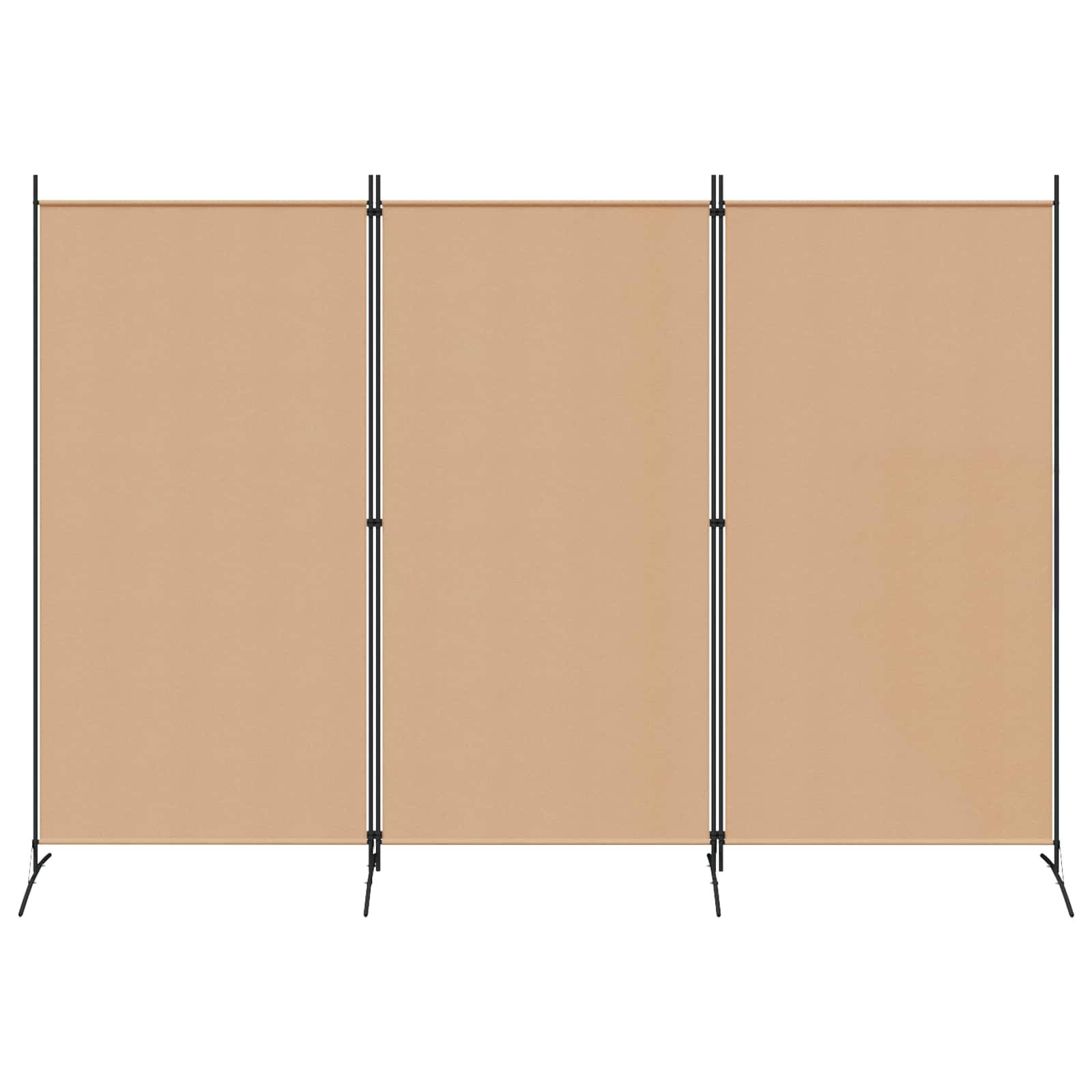 vidaXL 3-teiliger Raumteiler Beige 260 x 180 cm Stoff