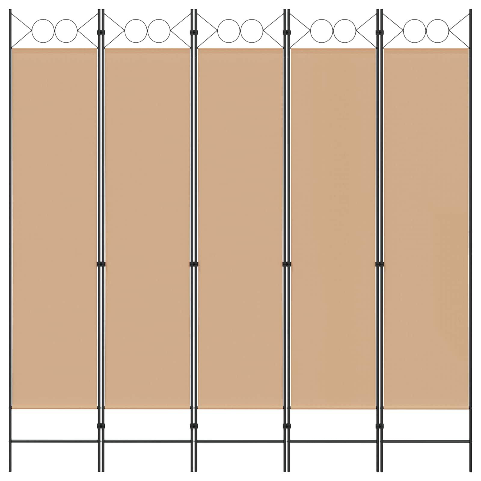 vidaXL 5-teiliger Raumteiler Beige 200 x 200 cm Stoff