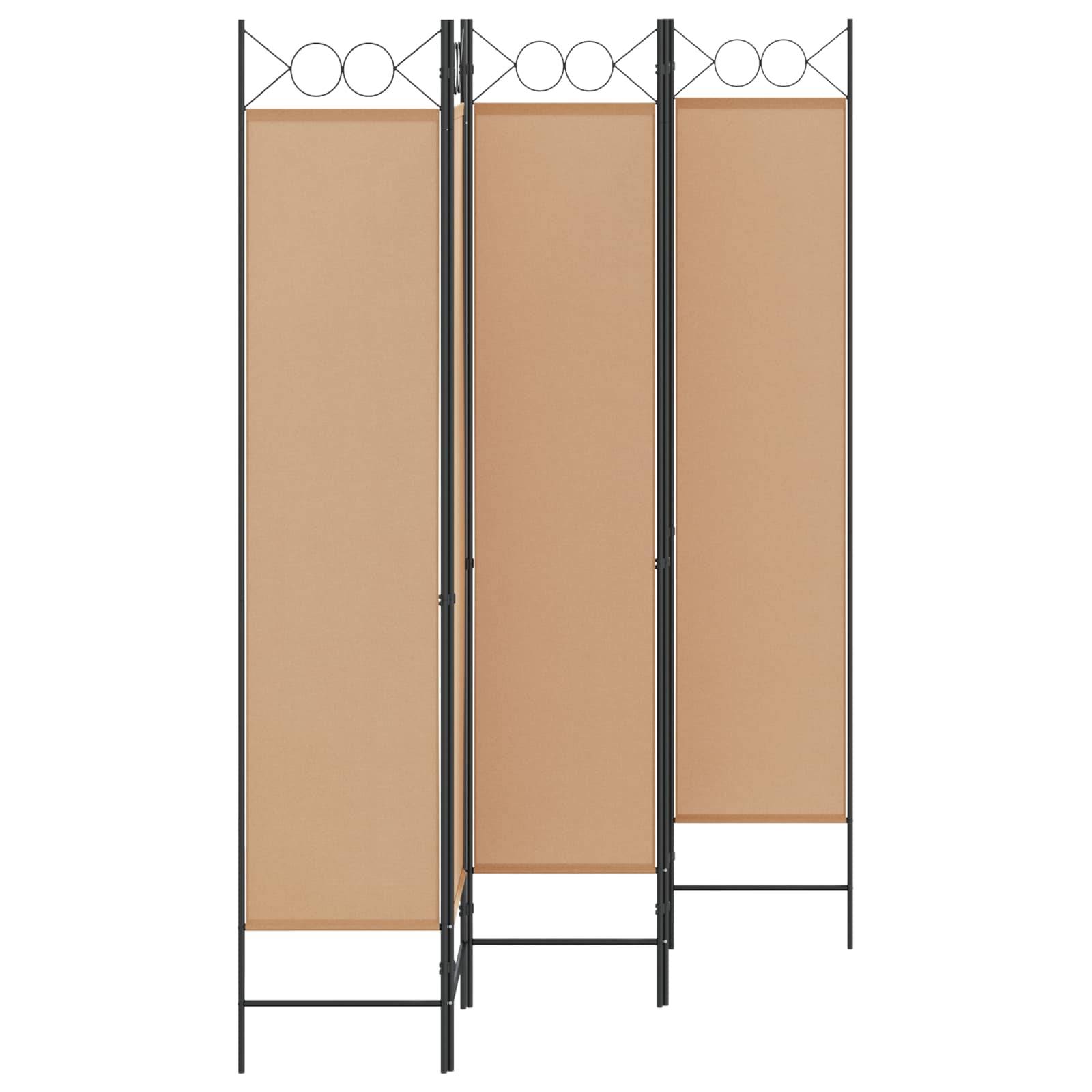 vidaXL 5-teiliger Raumteiler Beige 200 x 200 cm Stoff