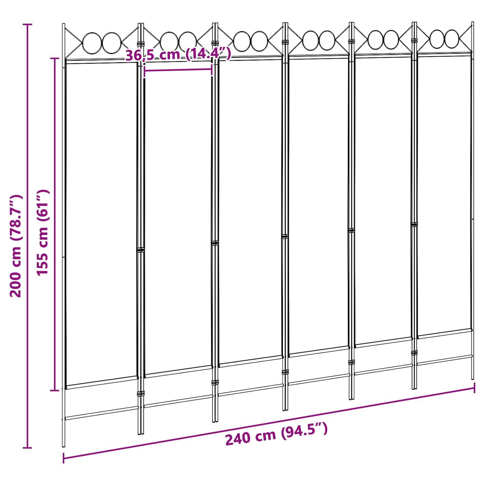 Diagramm einer Zaunanlage mit folgenden Abmessungen: 240 cm breit, 200 cm Gesamthöhe, 155 cm Paneelhöhe und 36,5 cm Pfostenabstand.
