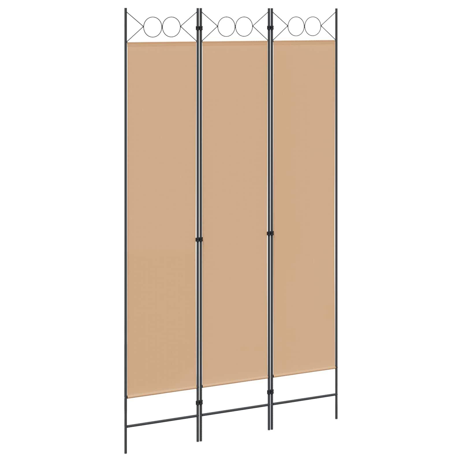 vidaXL 3-teiliger Raumteiler Beige 120 x 220 cm Stoff
