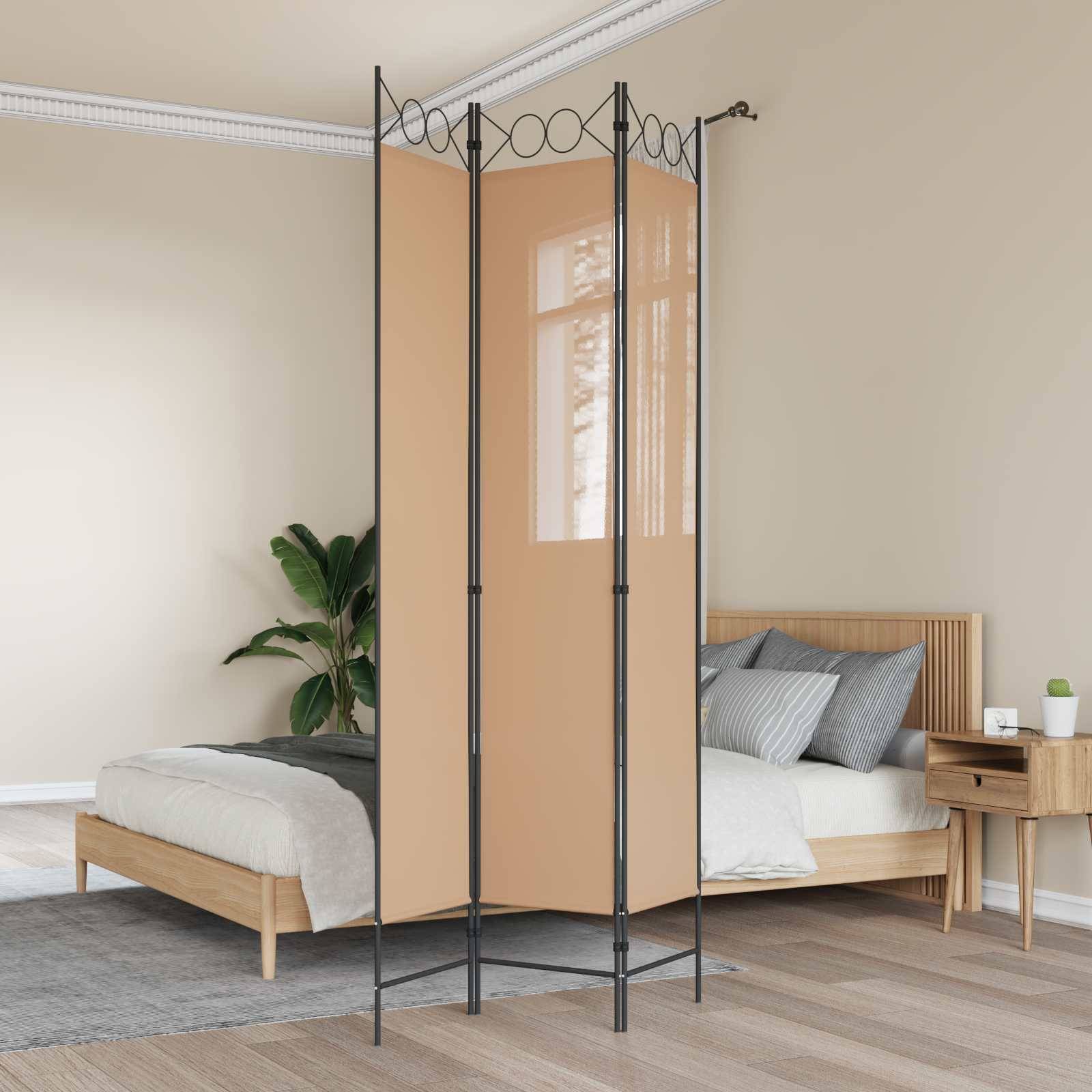 vidaXL 3-teiliger Raumteiler Beige 120 x 220 cm Stoff