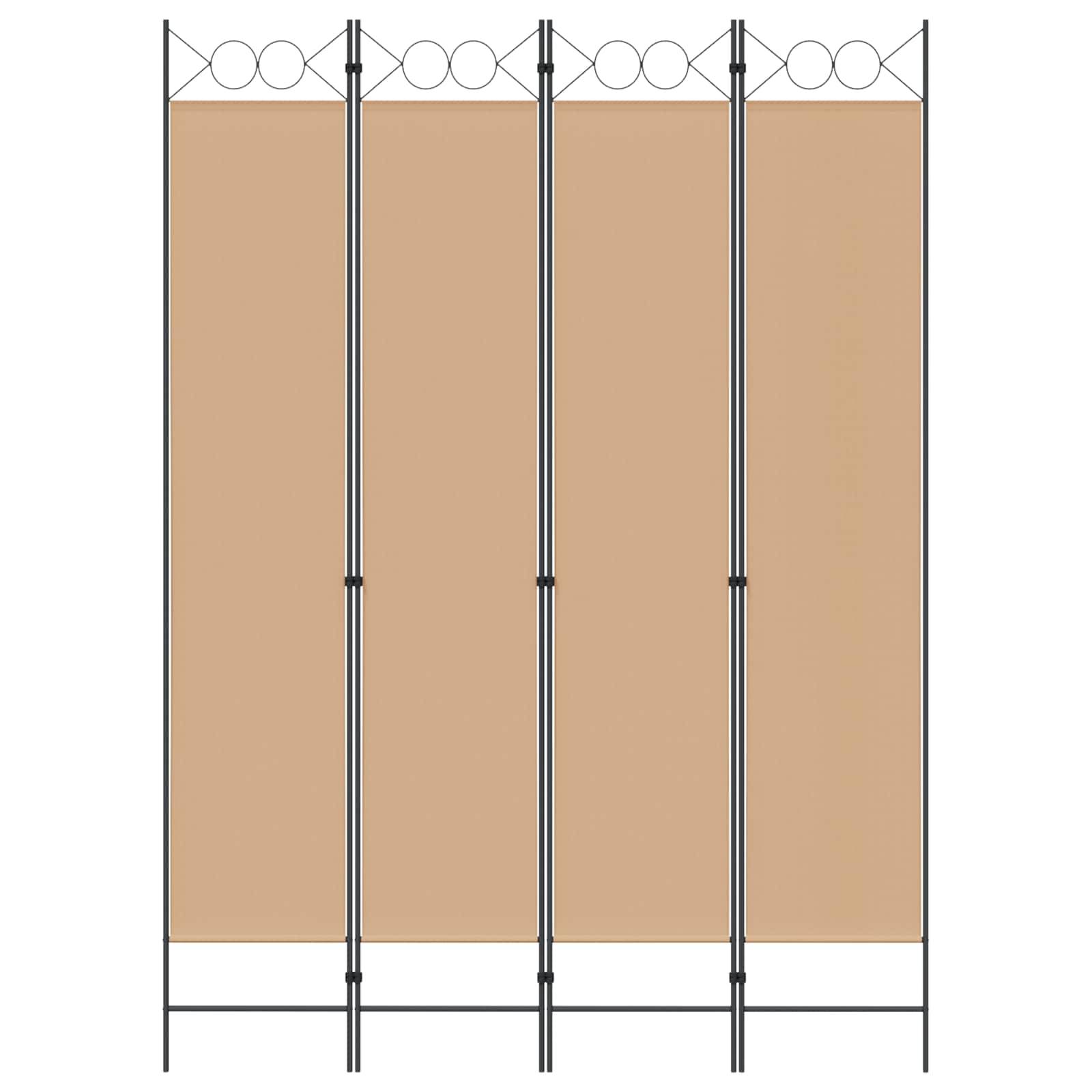 vidaXL 4-teiliger Raumteiler Beige 160 x 220 cm Stoff