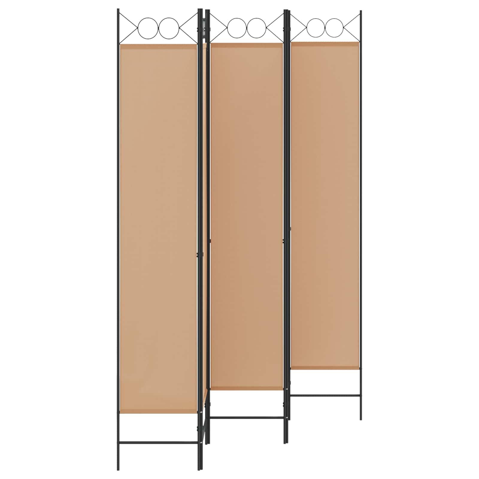 vidaXL 5-teiliger Raumteiler Beige 200 x 220 cm Stoff