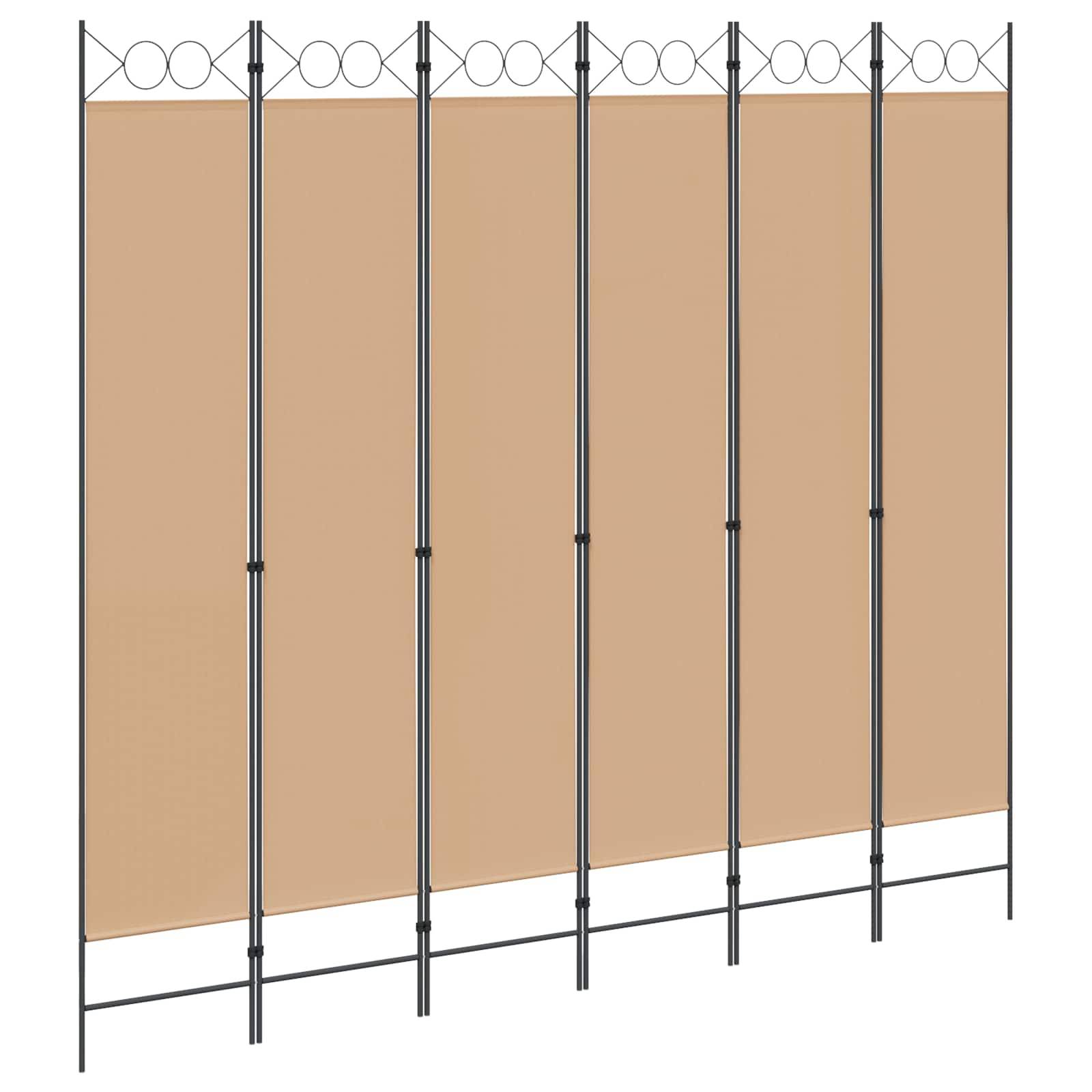 vidaXL 6-teiliger Raumtrenner Beige 240 x 220 cm Stoff