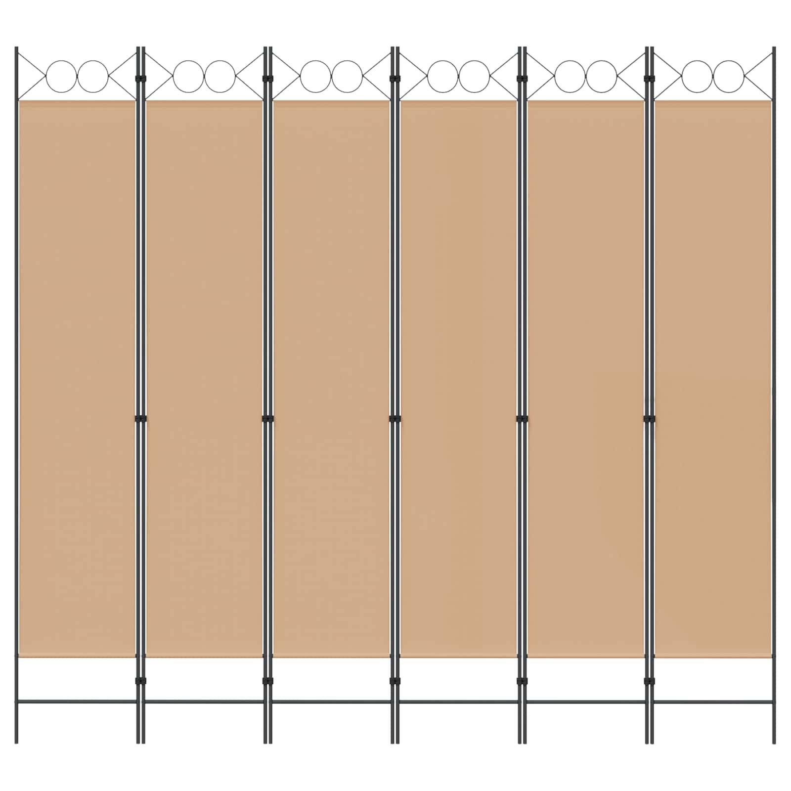 vidaXL 6-teiliger Raumtrenner Beige 240 x 220 cm Stoff