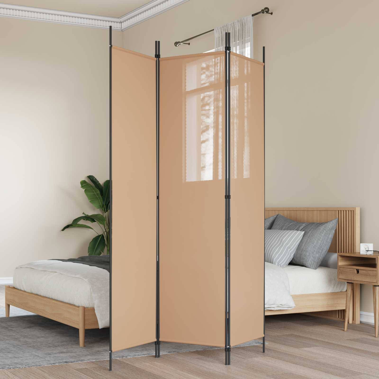 vidaXL 3-teiliger Raumteiler Beige 150 x 200 cm Stoff