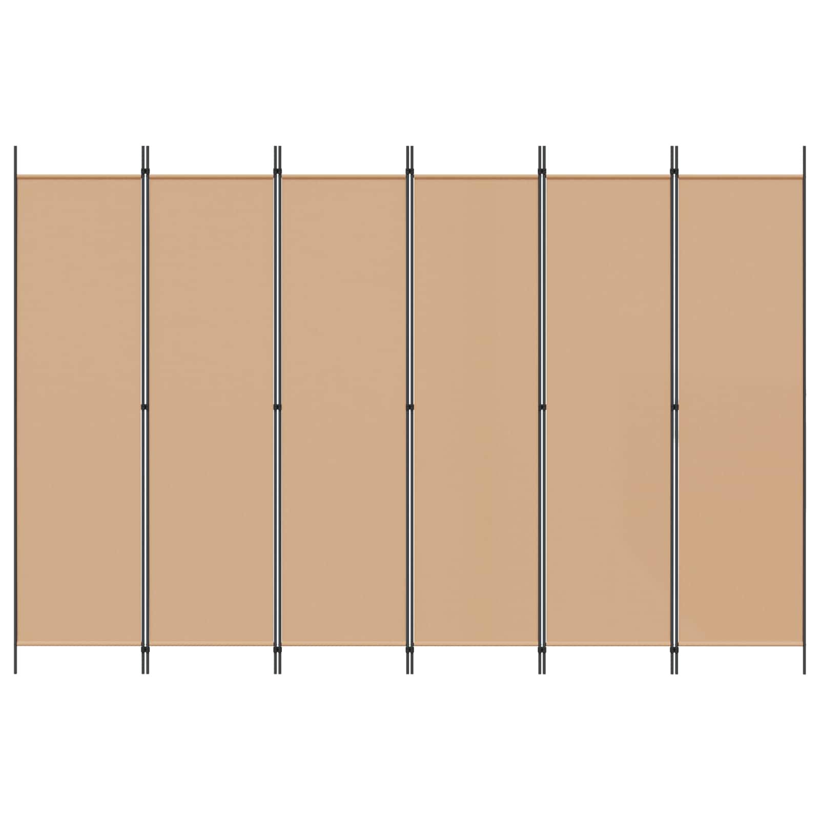 vidaXL 6-teiliger Raumtrenner Beige 300 x 200 cm Stoff