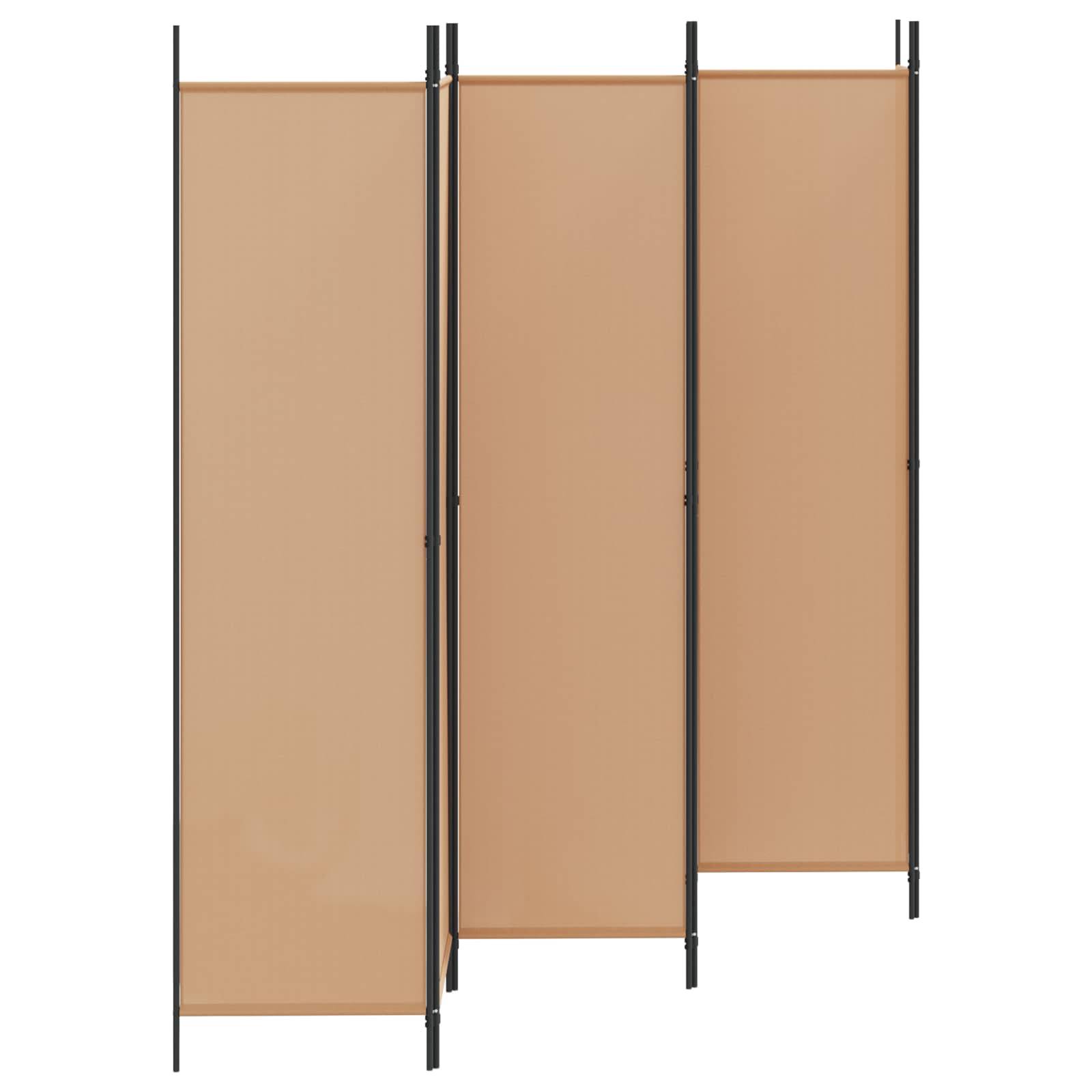 vidaXL 6-teiliger Raumtrenner Beige 300 x 200 cm Stoff