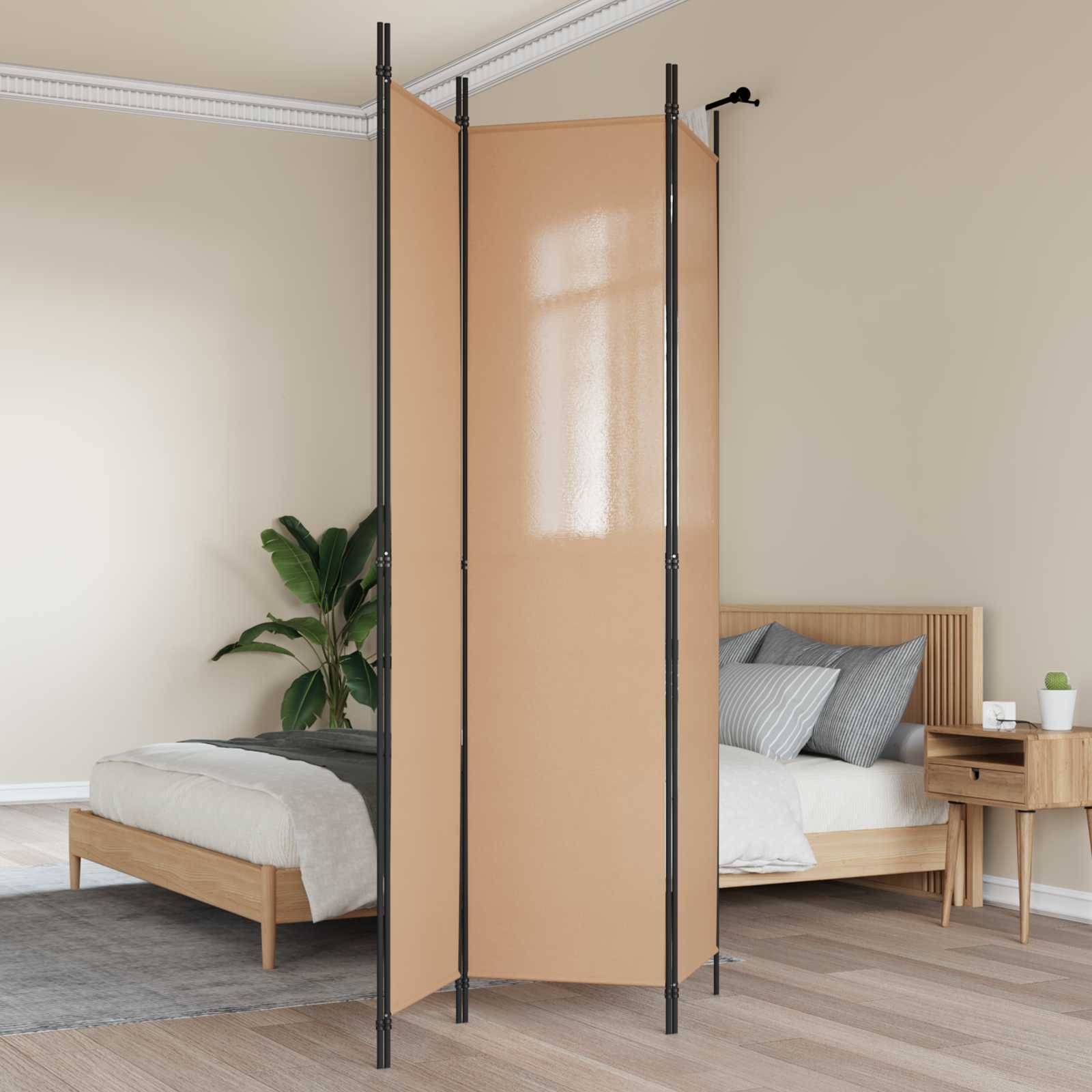 vidaXL 3-teiliger Raumteiler Beige 150 x 220 cm Stoff