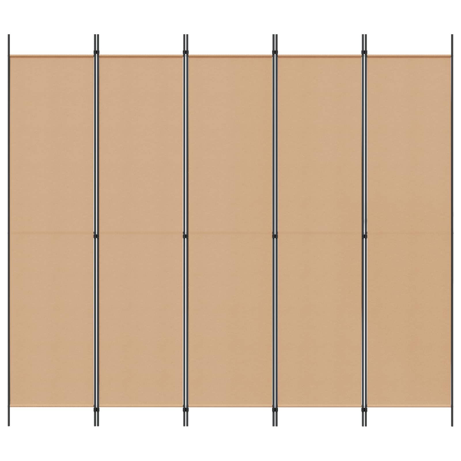 vidaXL 5-teiliger Raumteiler Beige 250 x 220 cm Stoff