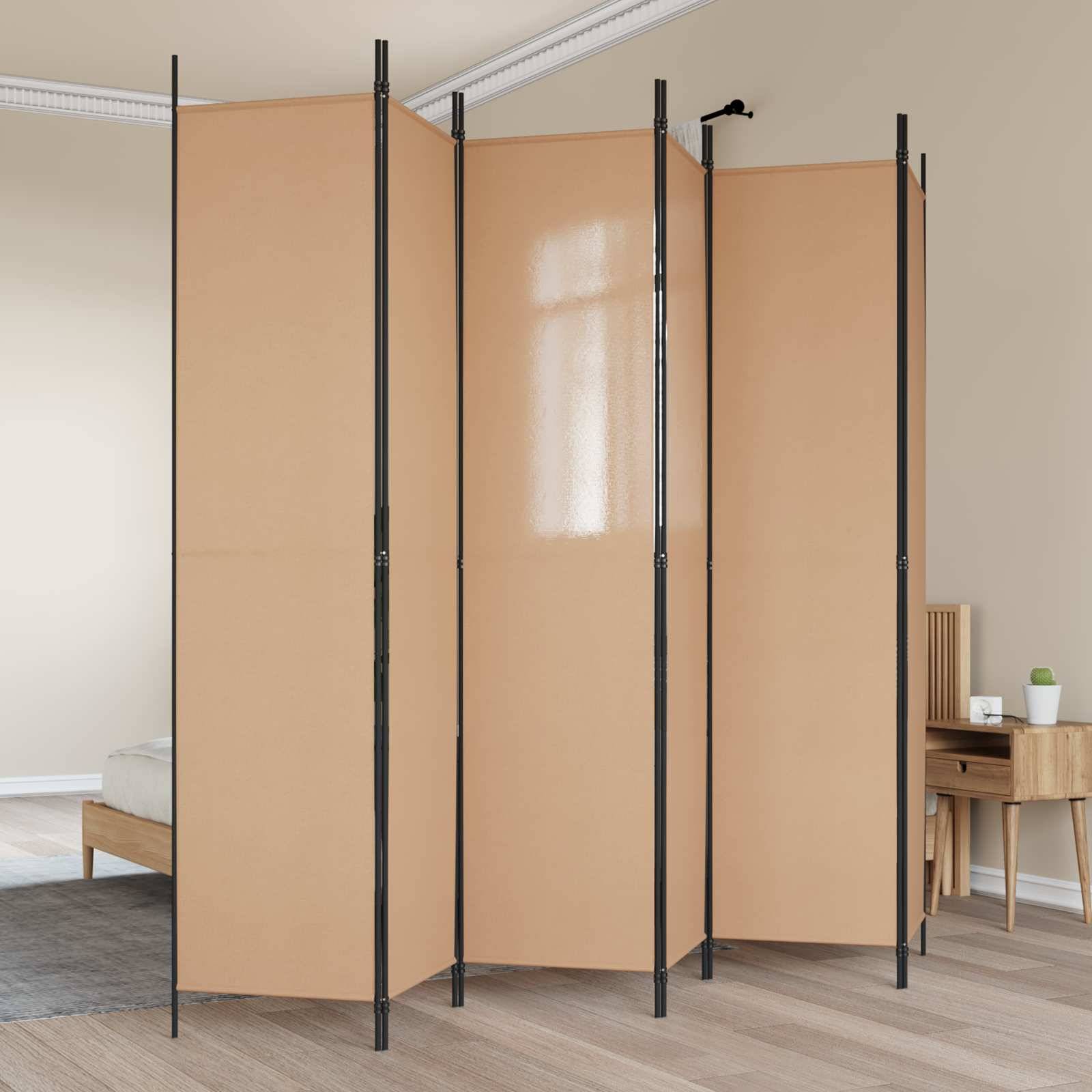 vidaXL 6-teiliger Raumtrenner Beige 300 x 220 cm Stoff
