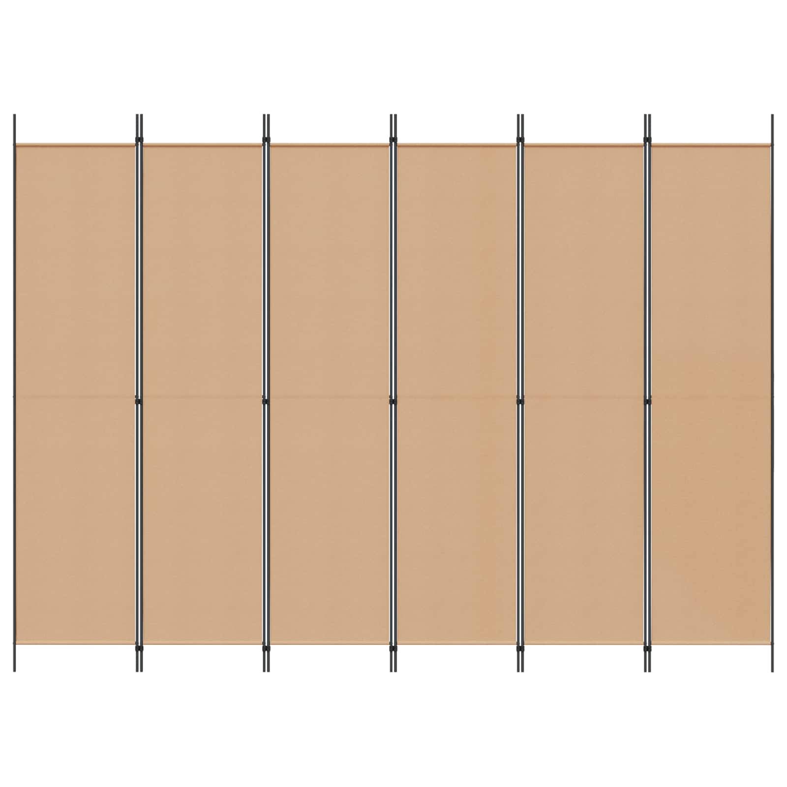 vidaXL 6-teiliger Raumtrenner Beige 300 x 220 cm Stoff