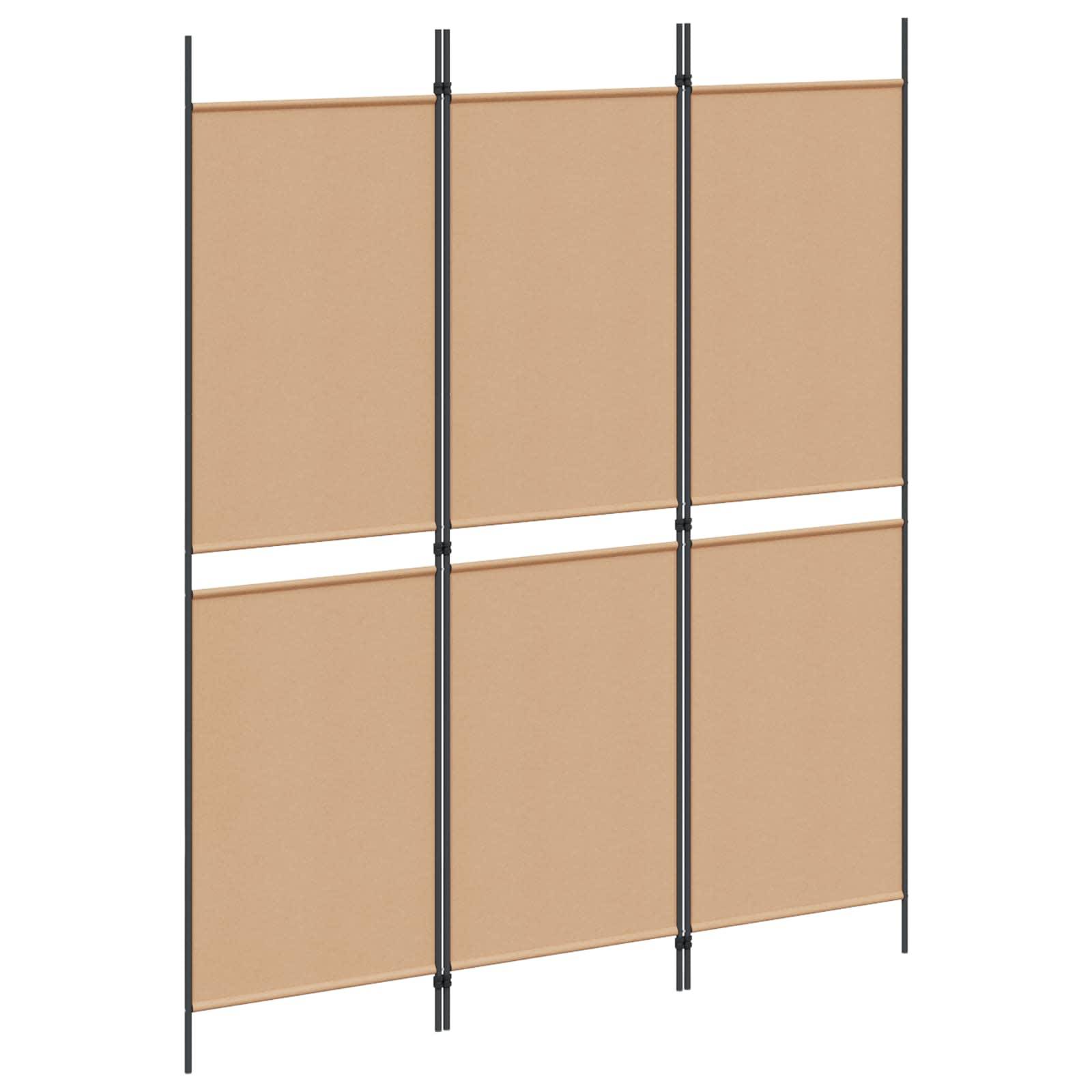 vidaXL 3-teiliger Raumteiler Beige 150 x 180 cm Stoff