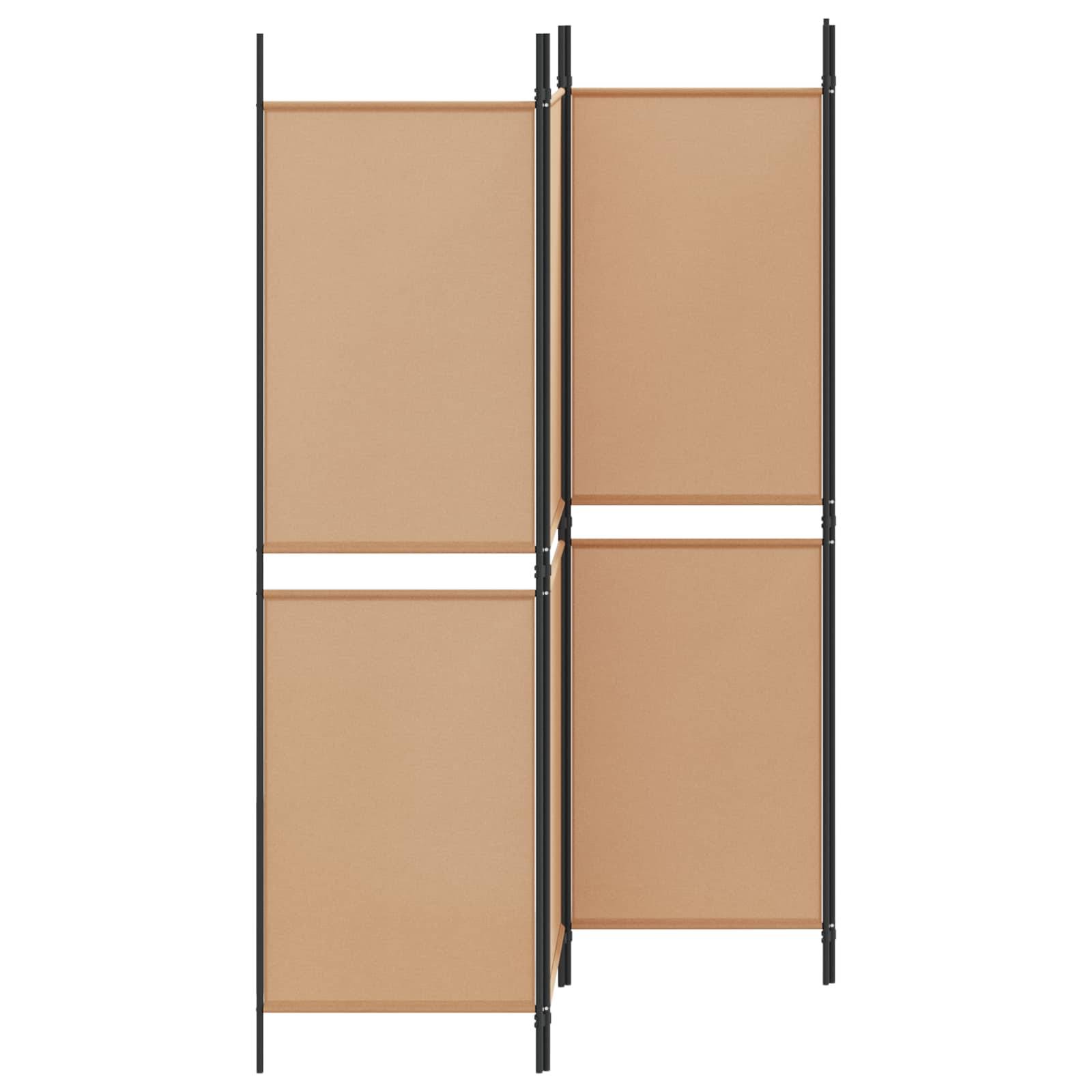vidaXL 4-teiliger Raumteiler Beige 200 x 180 cm Stoff
