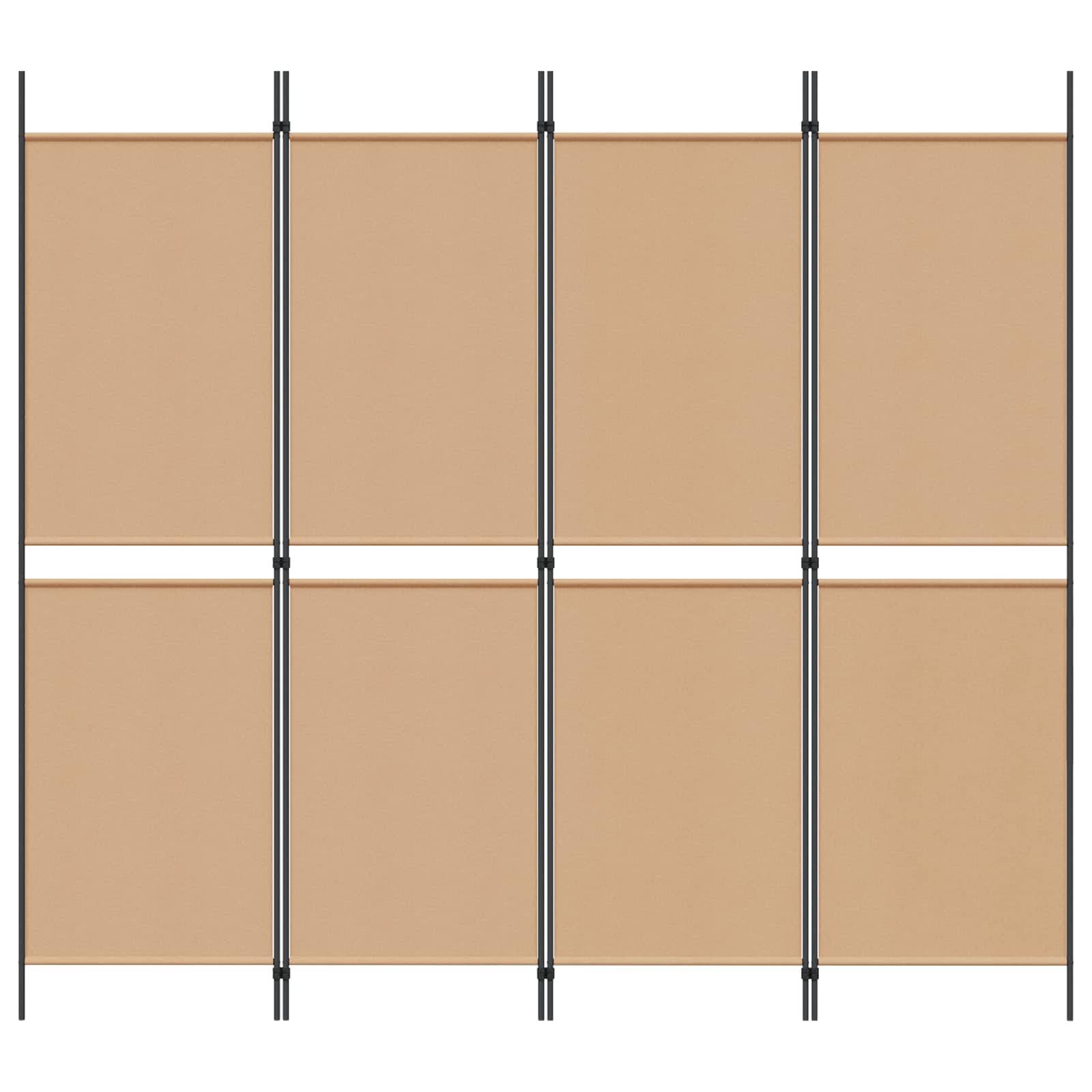vidaXL 4-teiliger Raumteiler Beige 200 x 180 cm Stoff