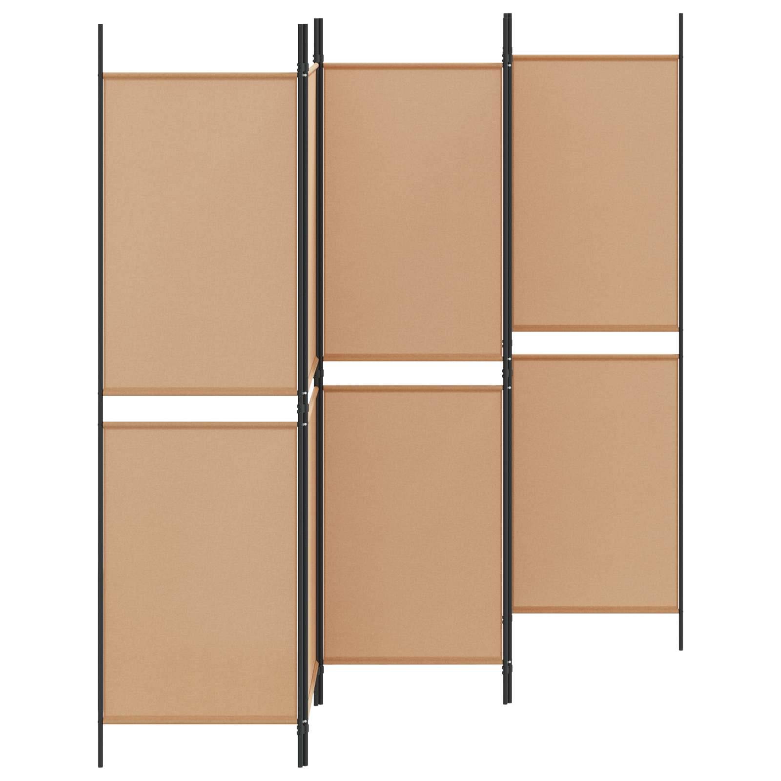 vidaXL 5-teiliger Raumteiler Beige 250 x 180 cm Stoff
