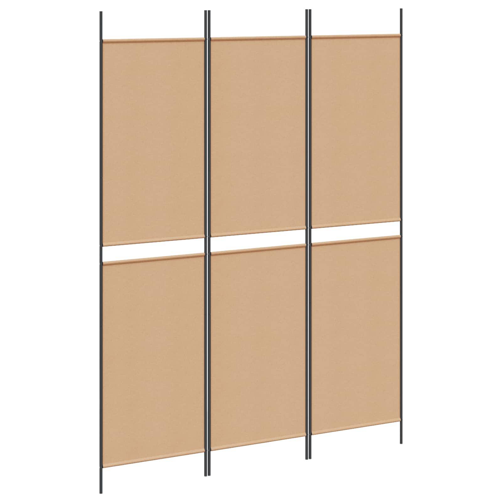 vidaXL 3-teiliger Raumteiler Beige 150 x 200 cm Stoff