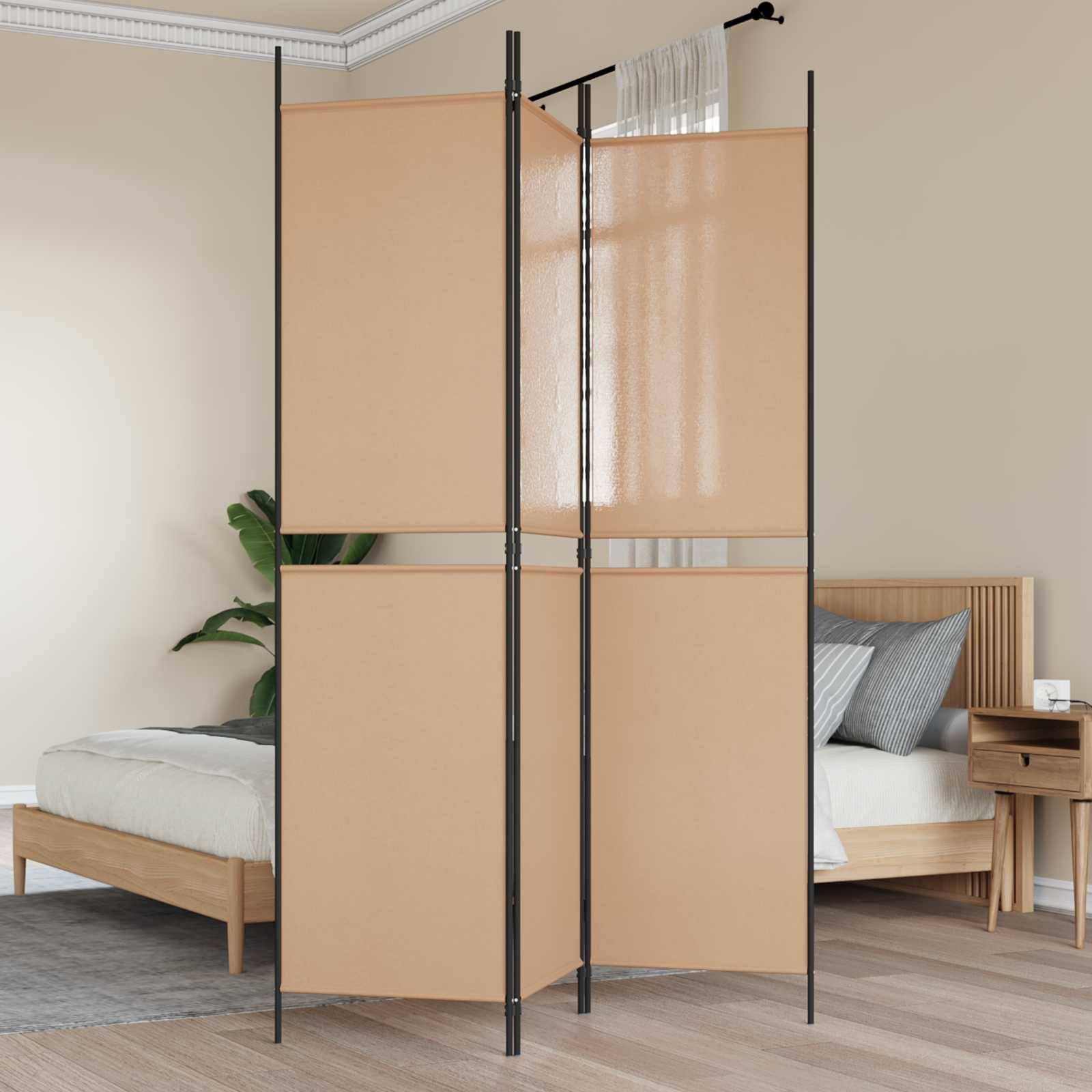 vidaXL 3-teiliger Raumteiler Beige 150 x 200 cm Stoff