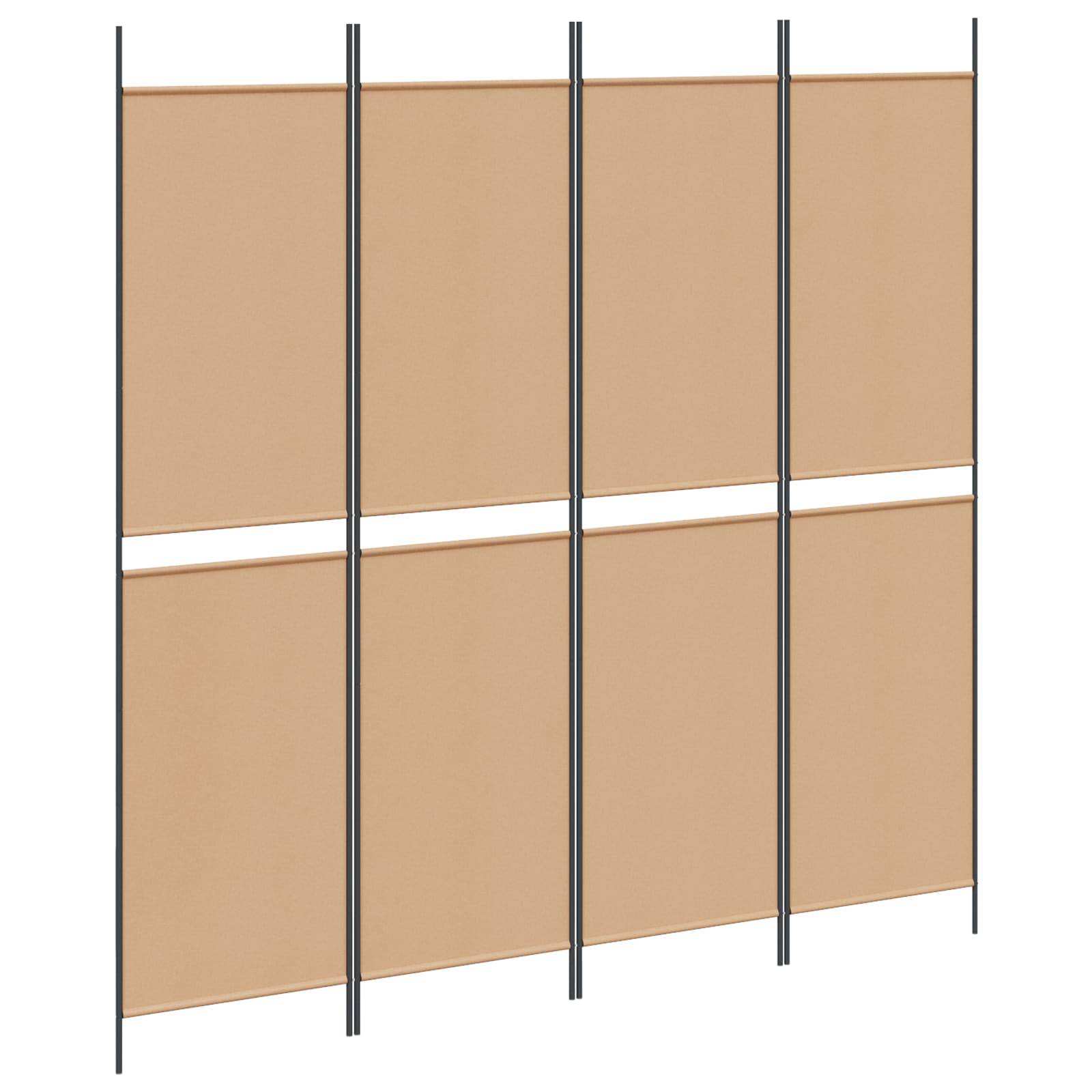 vidaXL 4-teiliger Raumteiler Beige 200 x 200 cm Stoff