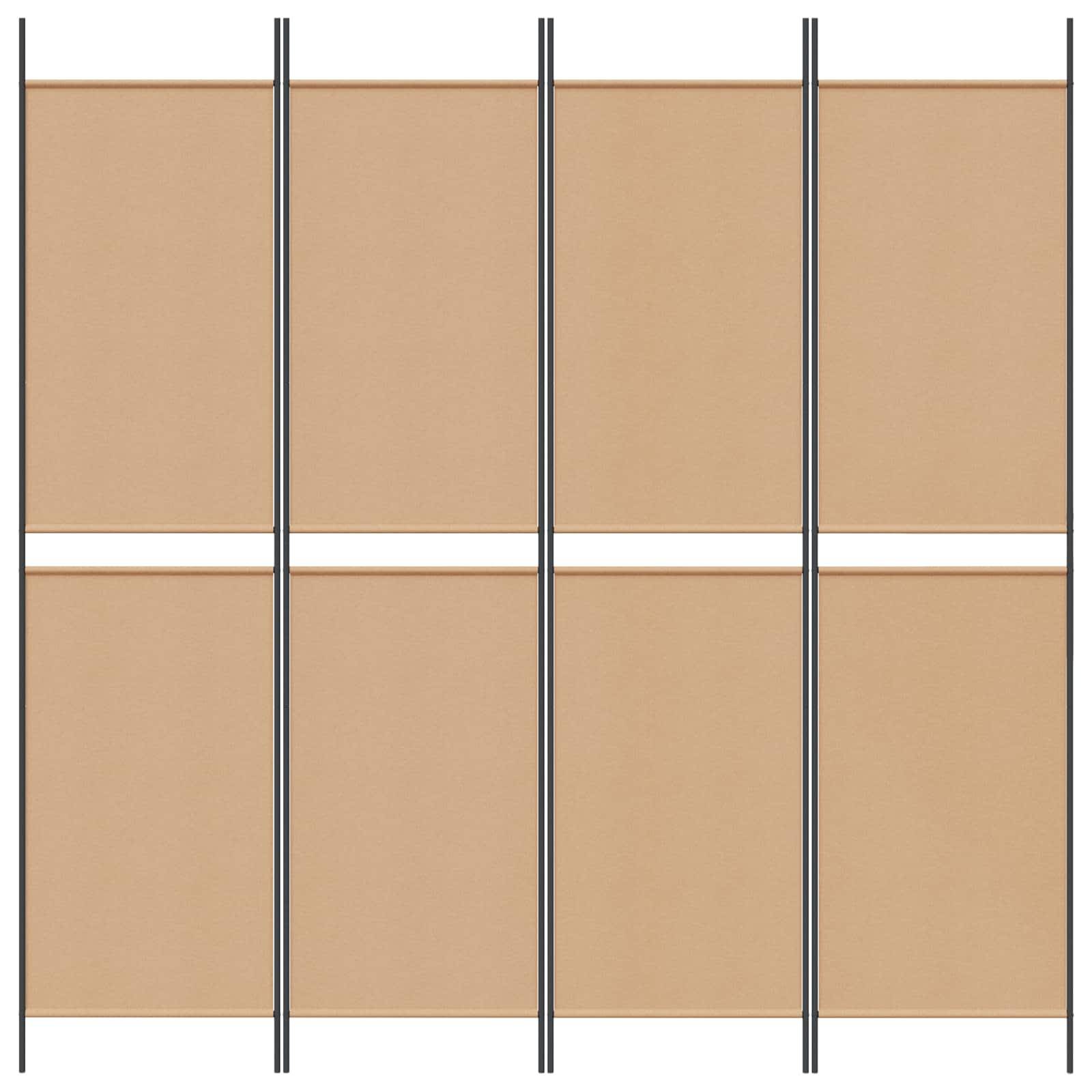 vidaXL 4-teiliger Raumteiler Beige 200 x 200 cm Stoff