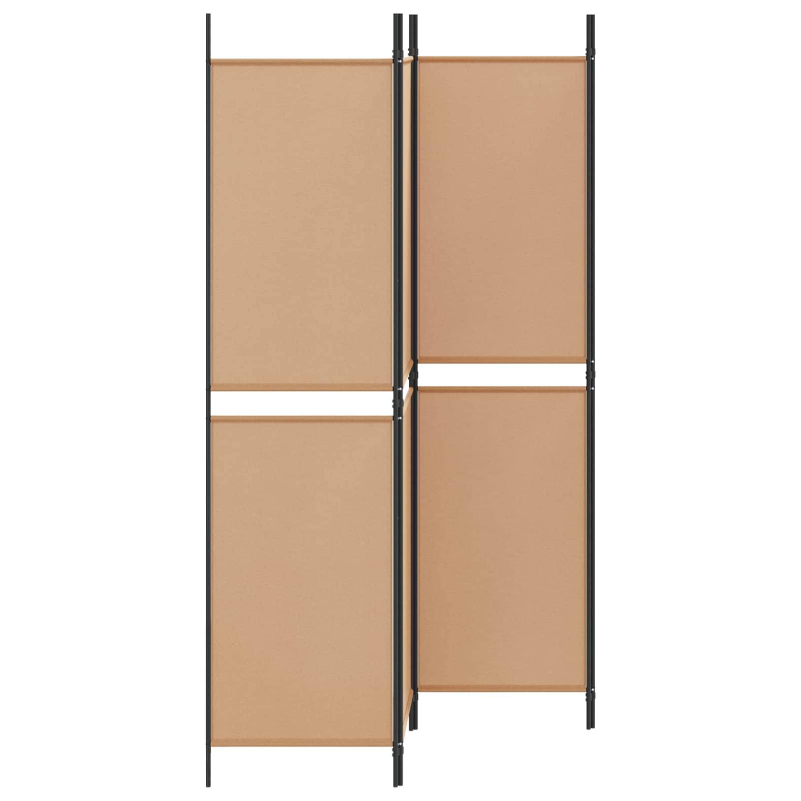 vidaXL 4-teiliger Raumteiler Beige 200 x 200 cm Stoff