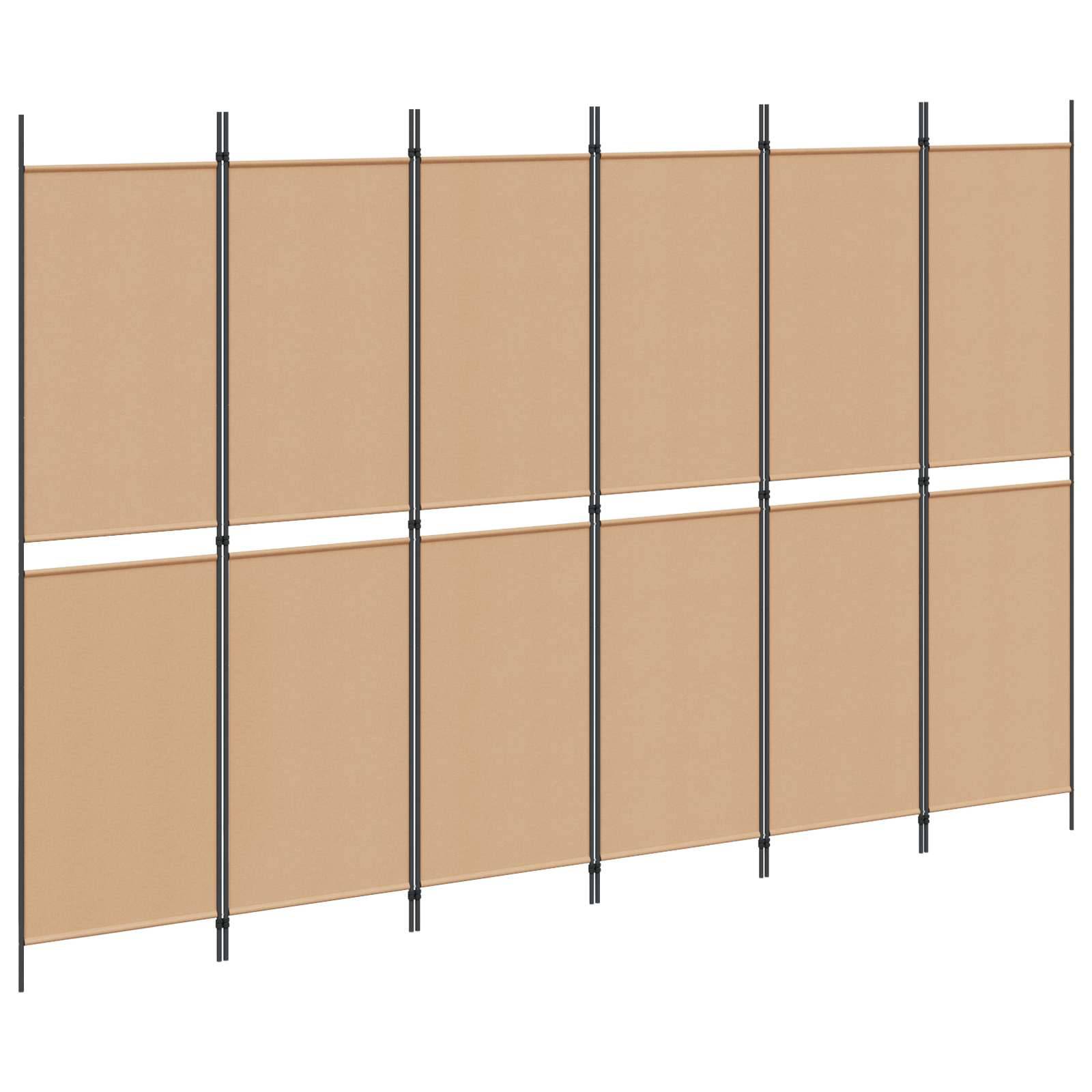 vidaXL 6-teiliger Raumtrenner Beige 300 x 200 cm Stoff