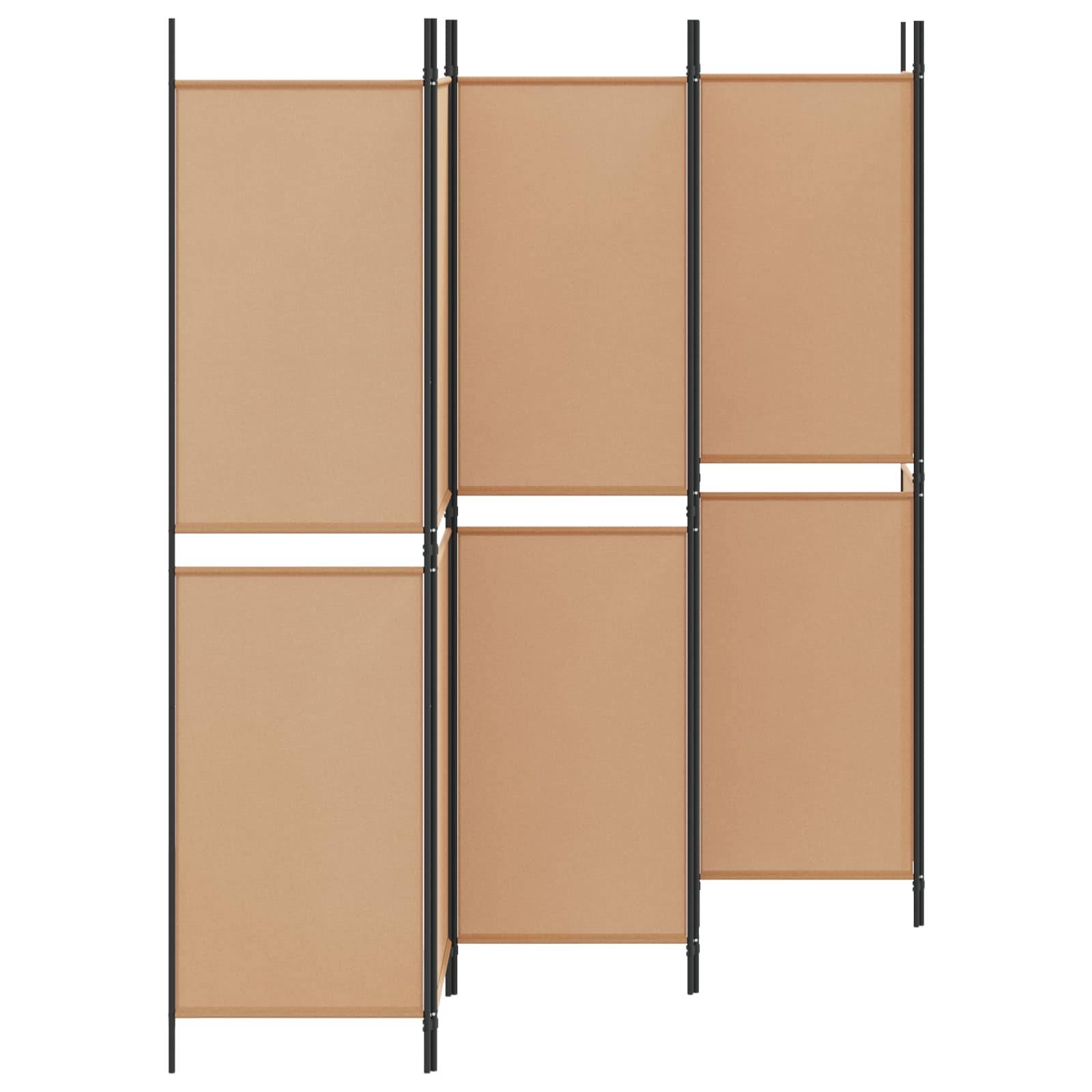 vidaXL 6-teiliger Raumtrenner Beige 300 x 200 cm Stoff