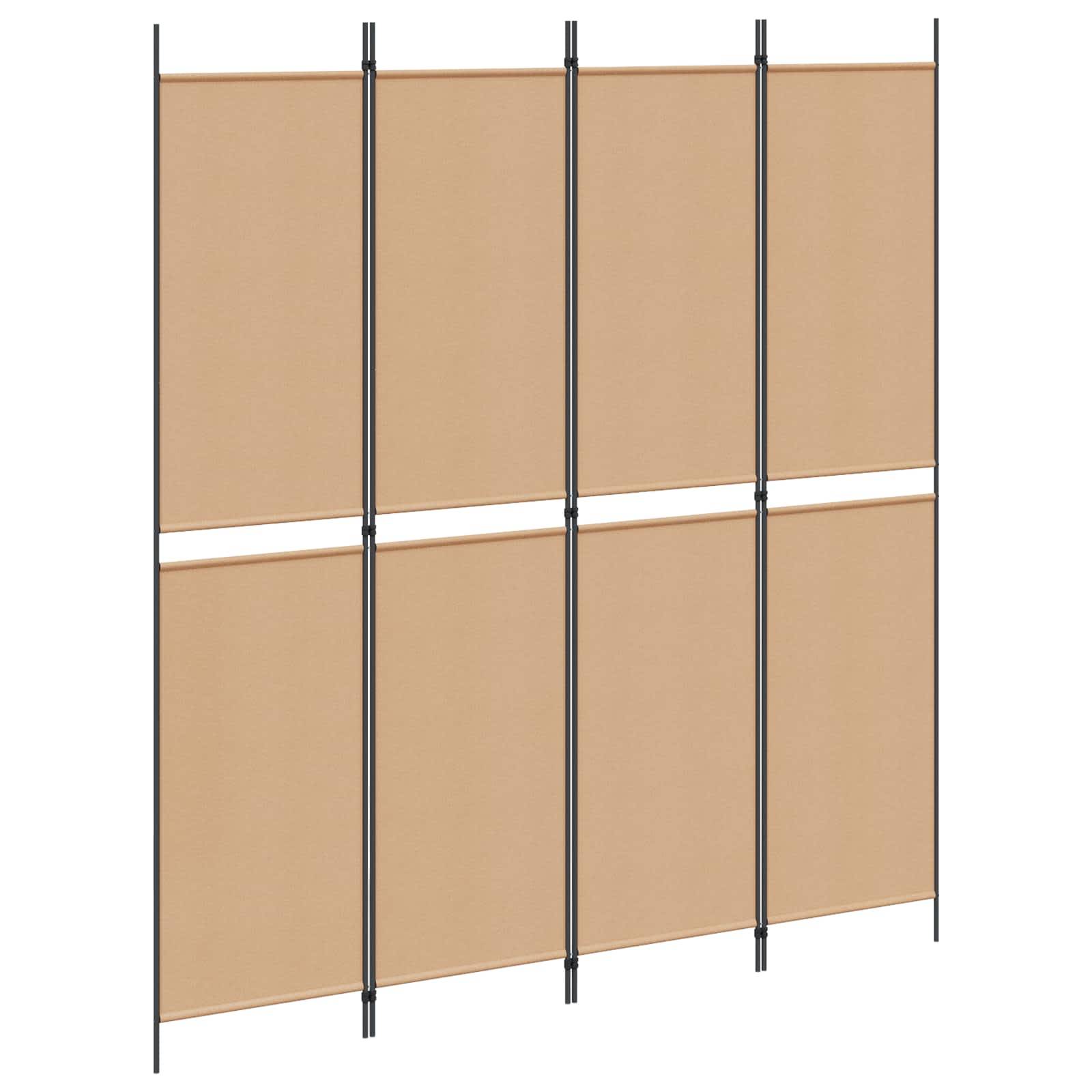 vidaXL 4-teiliger Raumteiler Beige 200 x 220 cm Stoff
