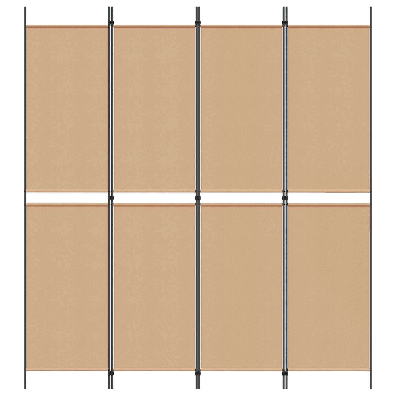 vidaXL 4-teiliger Raumteiler Beige 200 x 220 cm Stoff