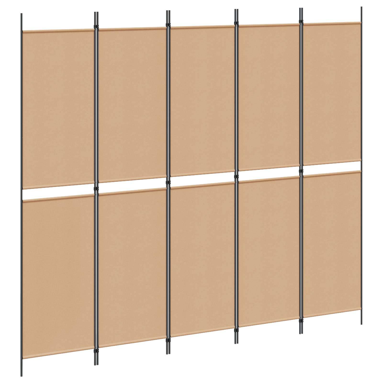 vidaXL 5-teiliger Raumteiler Beige 250 x 220 cm Stoff