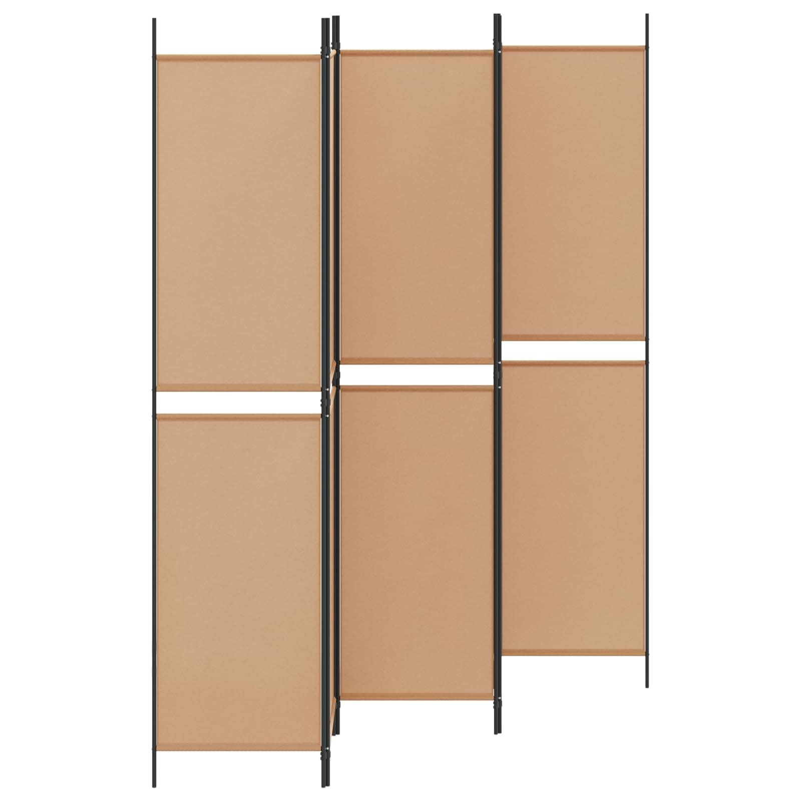vidaXL 5-teiliger Raumteiler Beige 250 x 220 cm Stoff