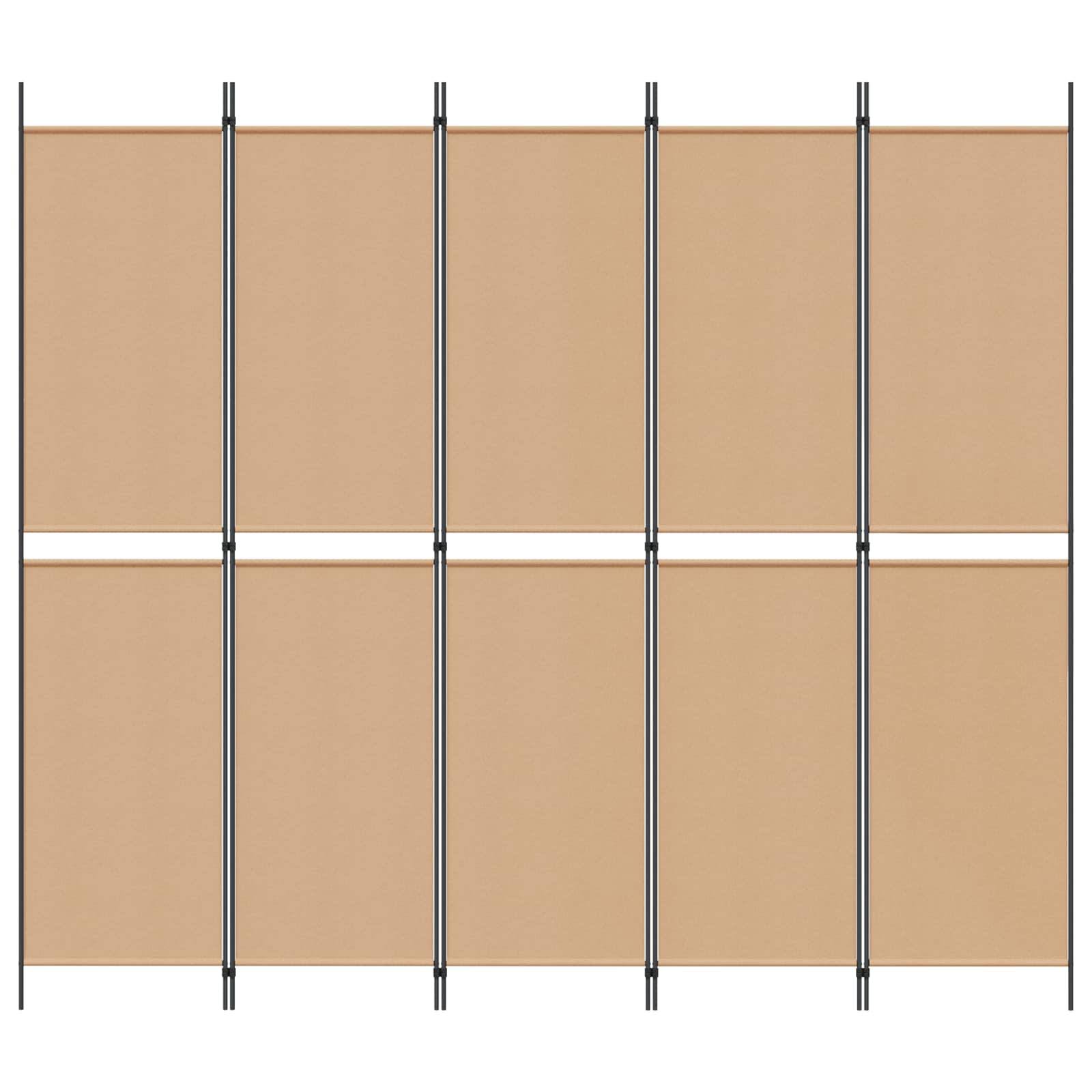 vidaXL 5-teiliger Raumteiler Beige 250 x 220 cm Stoff