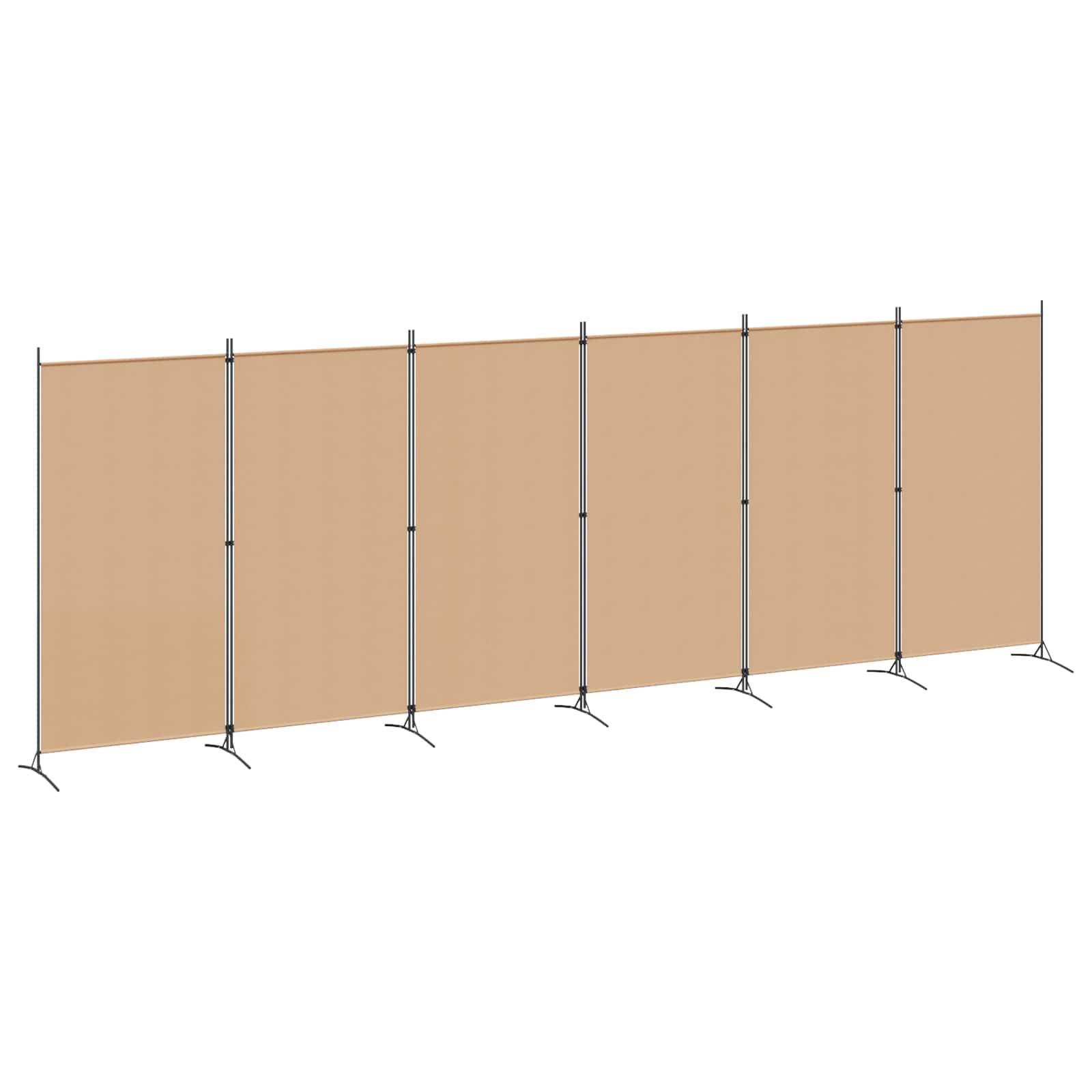 vidaXL 6-teiliger Raumtrenner Beige 520 x 180 cm Stoff