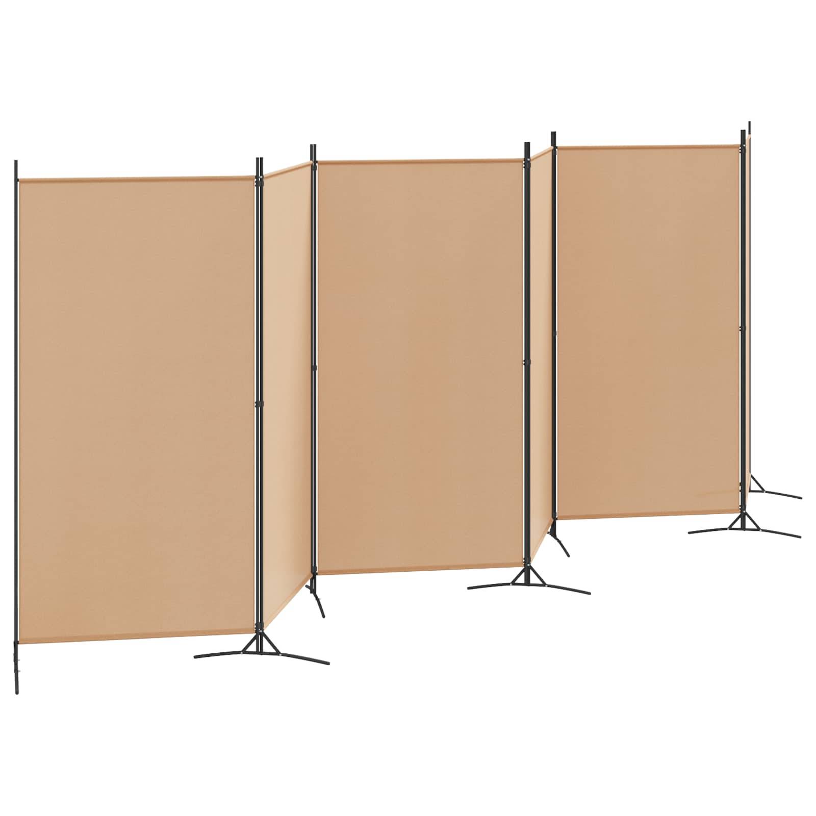 vidaXL 6-teiliger Raumtrenner Beige 520 x 180 cm Stoff
