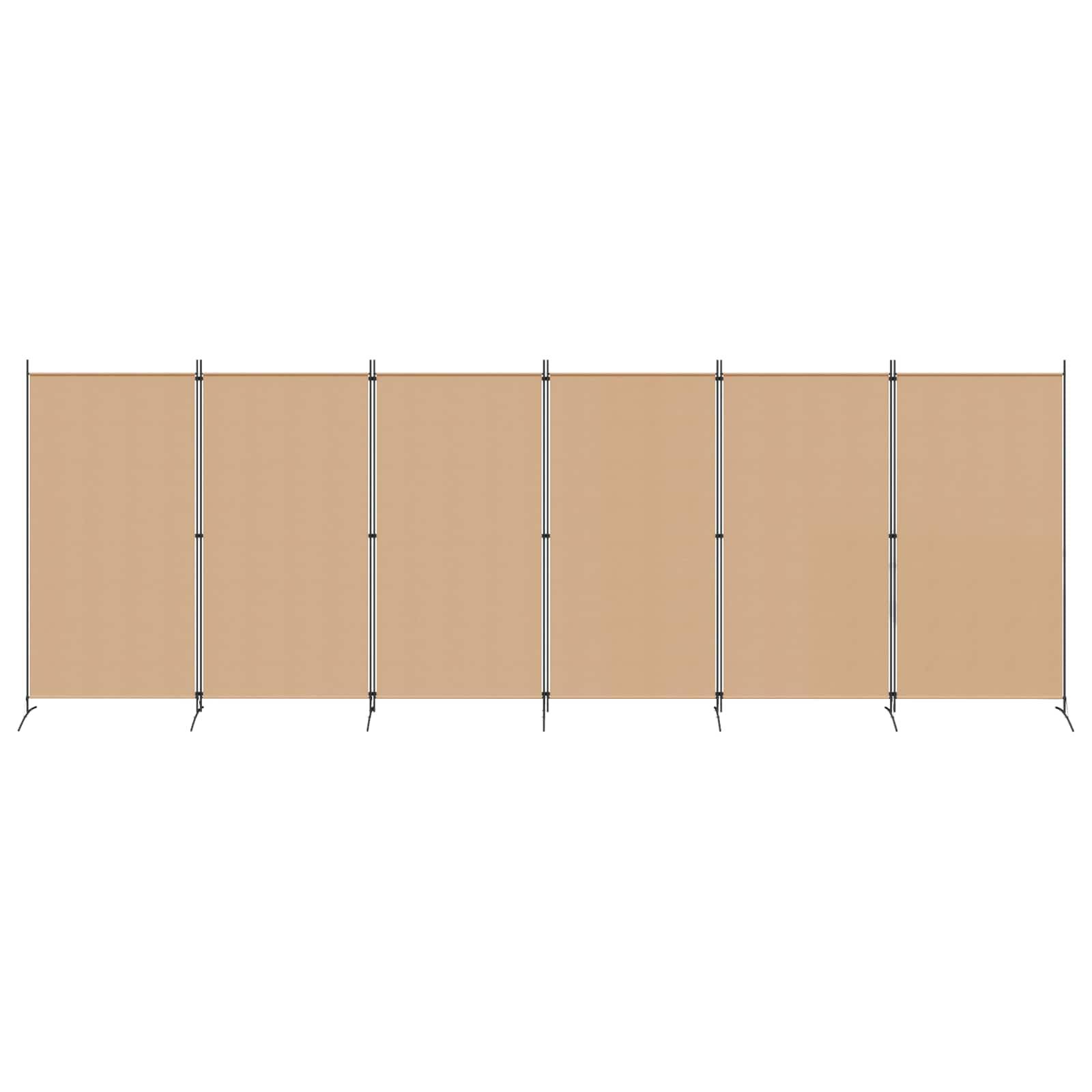 vidaXL 6-teiliger Raumtrenner Beige 520 x 180 cm Stoff