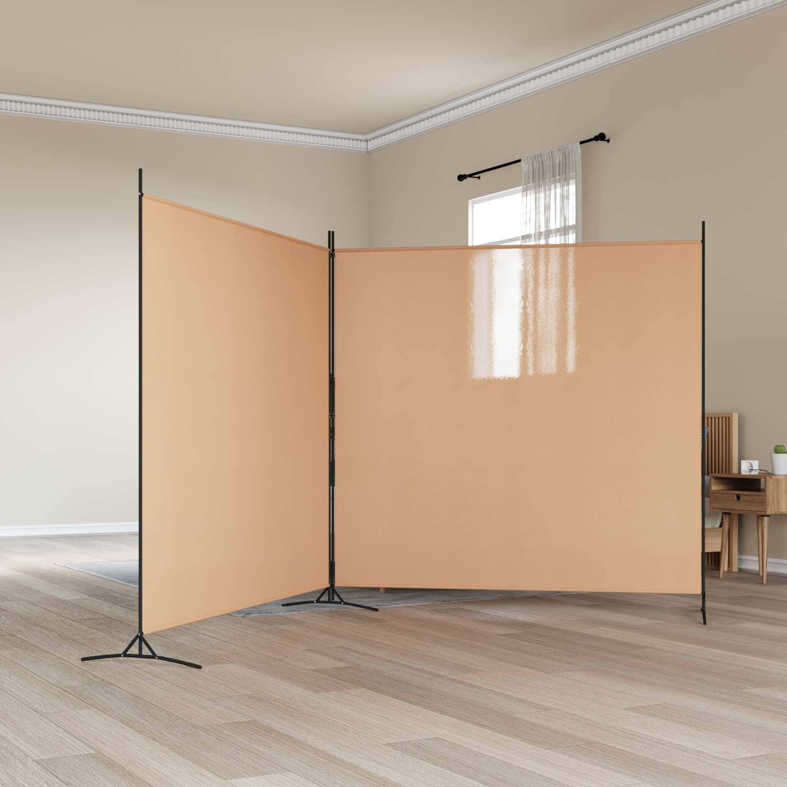 vidaXL 2-teiliger Raumteiler Beige 348 x 180 cm Stoff