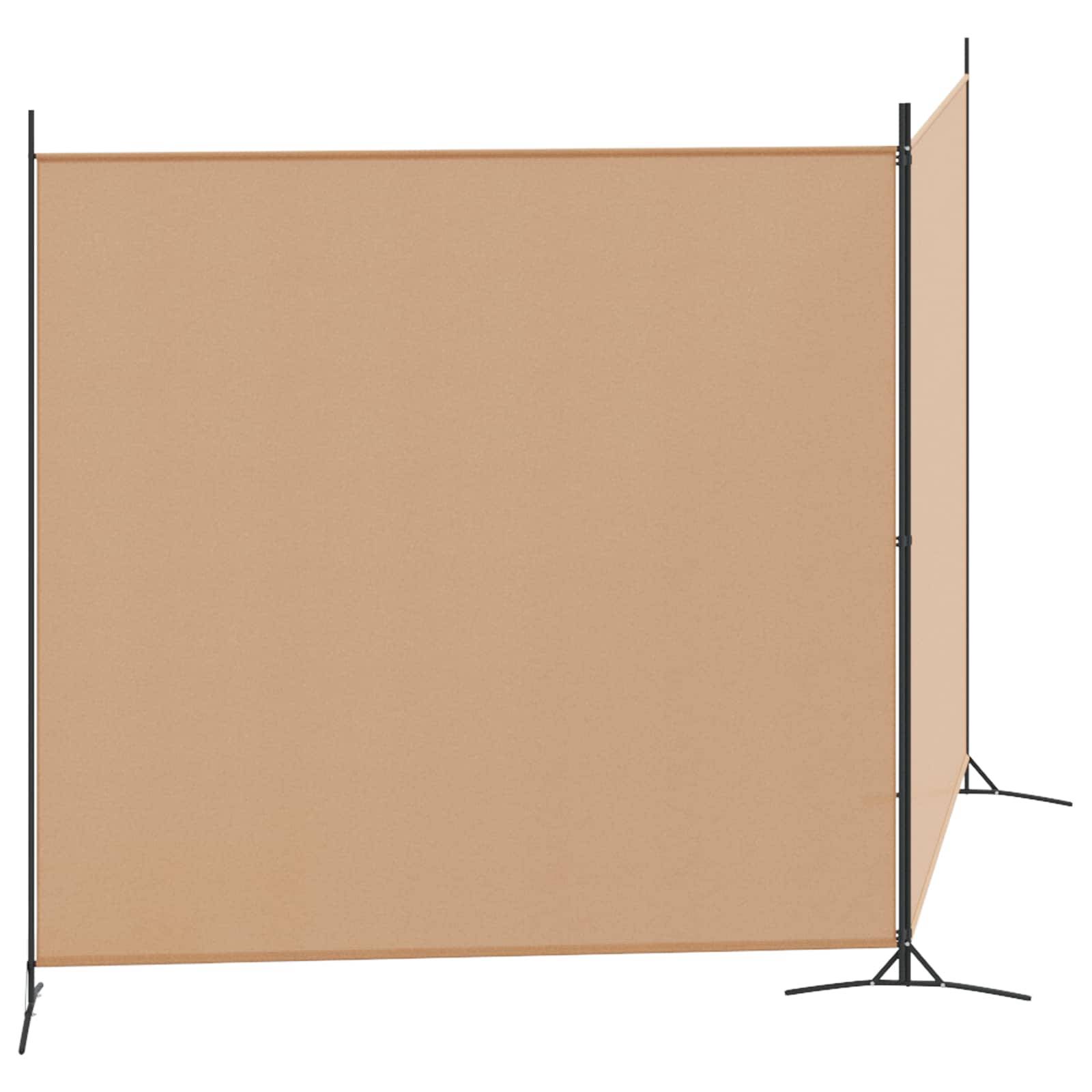 vidaXL 2-teiliger Raumteiler Beige 348 x 180 cm Stoff
