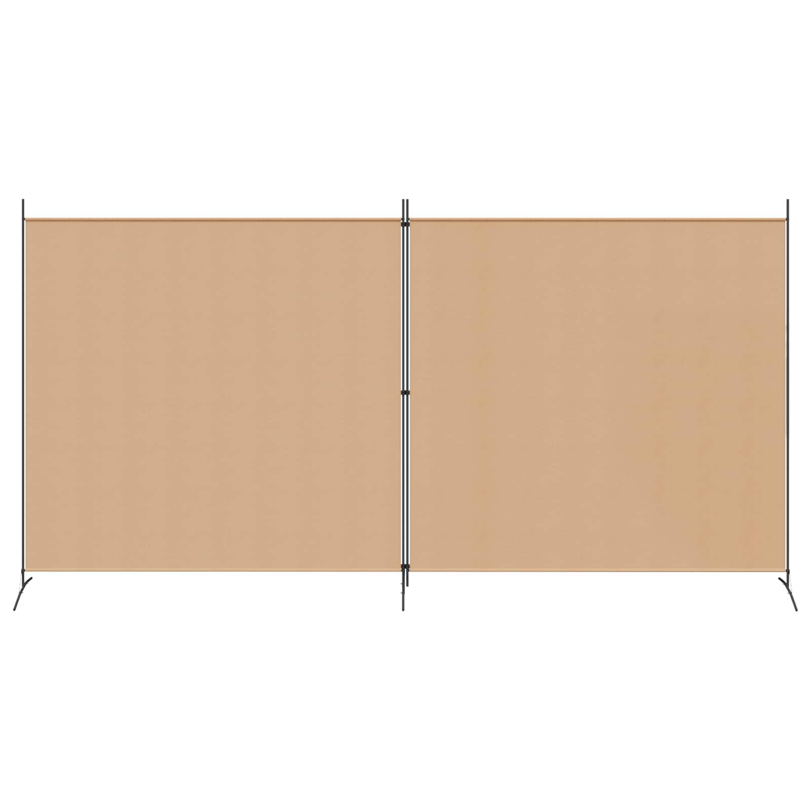 vidaXL 2-teiliger Raumteiler Beige 348 x 180 cm Stoff